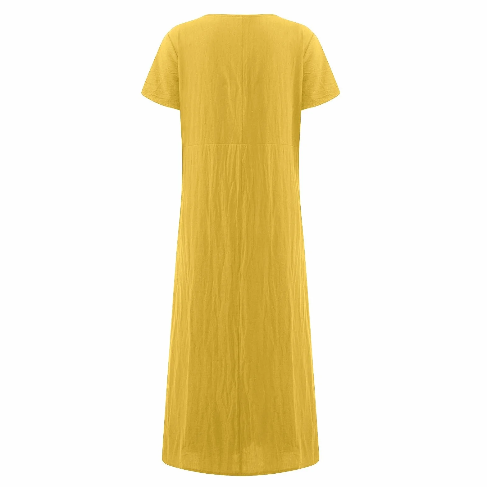 Letnia Sukienka Damska 2026, Wygodna, Luźna, Gładka, Krótkim Rękawem, Bawełniana, Długa, Casual Oversize Fashion Dress