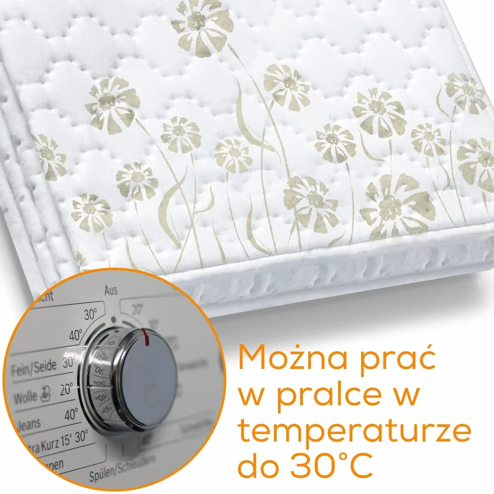 Beurer UB 68 XXL podwójna mata grzewcza, 150 x 160 cm, 2 strefy temperatury, 4 poziomy temperatury, system bezpieczeństwa, funkcja timera, można prać w pralce