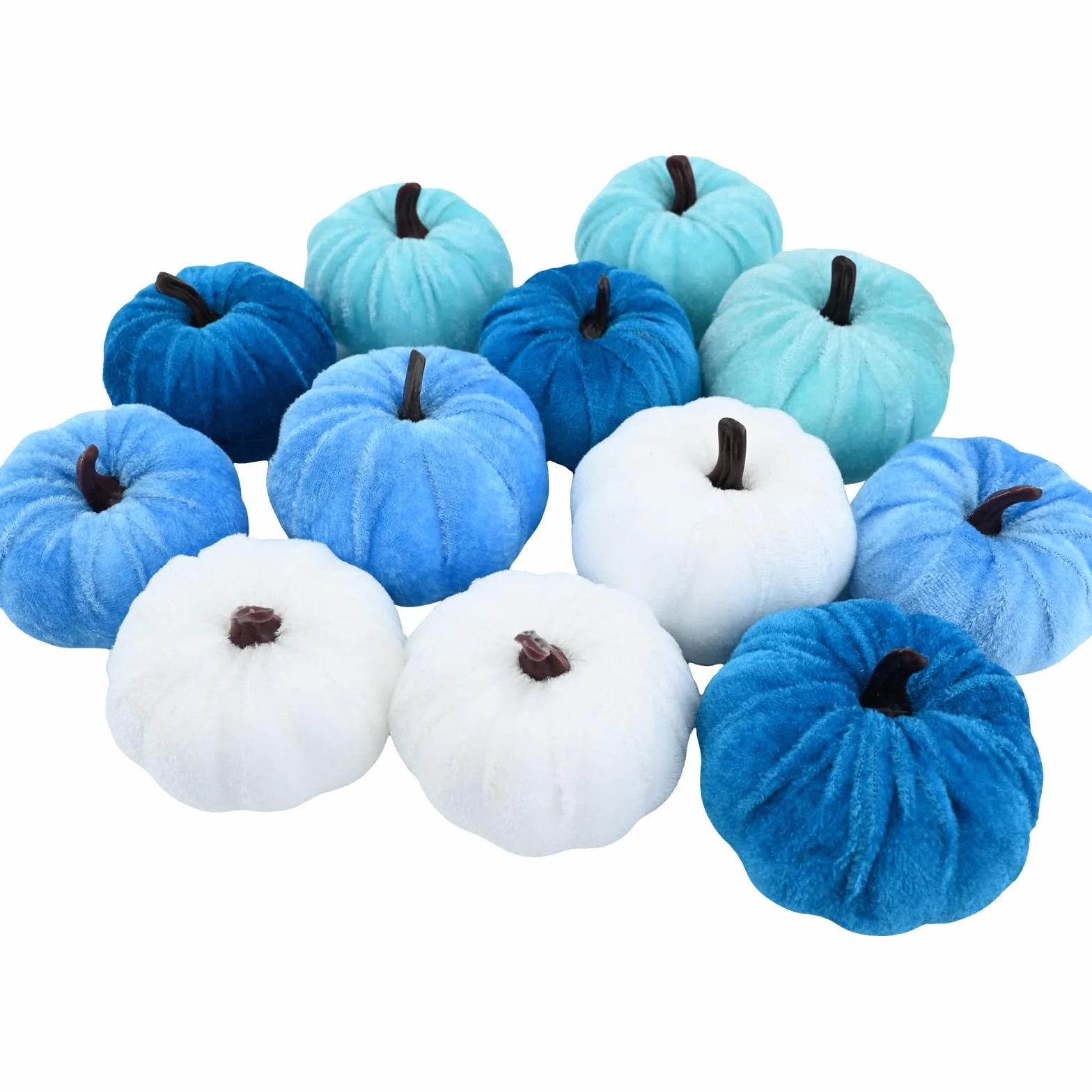 12 sztuk sztucznych dyni na Halloween, dekoracyjne dynie, symulacja, pianka, sztuczne aksamitne dynie, zestaw dużych i mini sztucznych dyni, Halloween, impreza, jesień, dekoracja stołu (E)