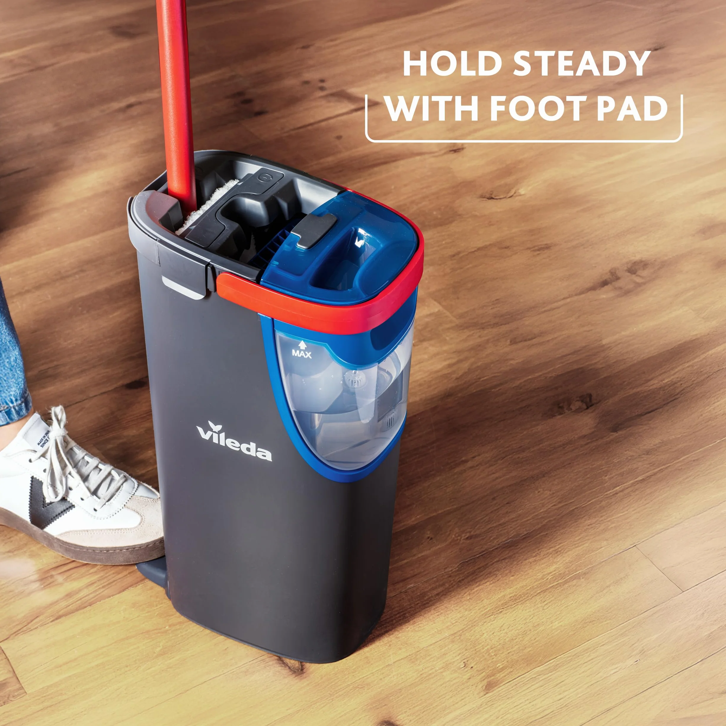 Vileda H2PrO płaski system mopa podłogowego z separacją czystej i brudnej wody, mikrofibra