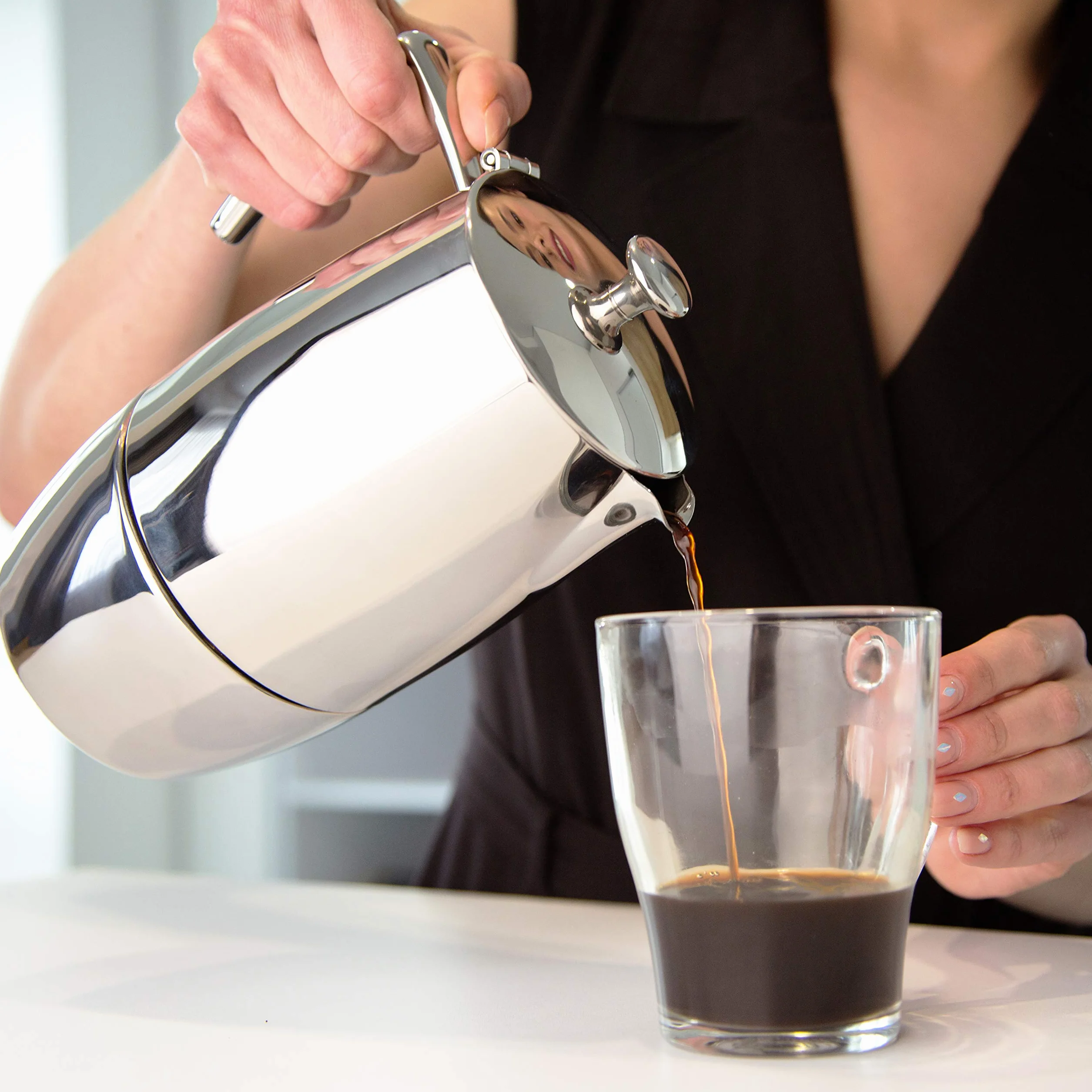 VeoHome Mokka Pot zaparzacz do espresso 10 filiżanek 500 ml stal nierdzewna indukcyjna