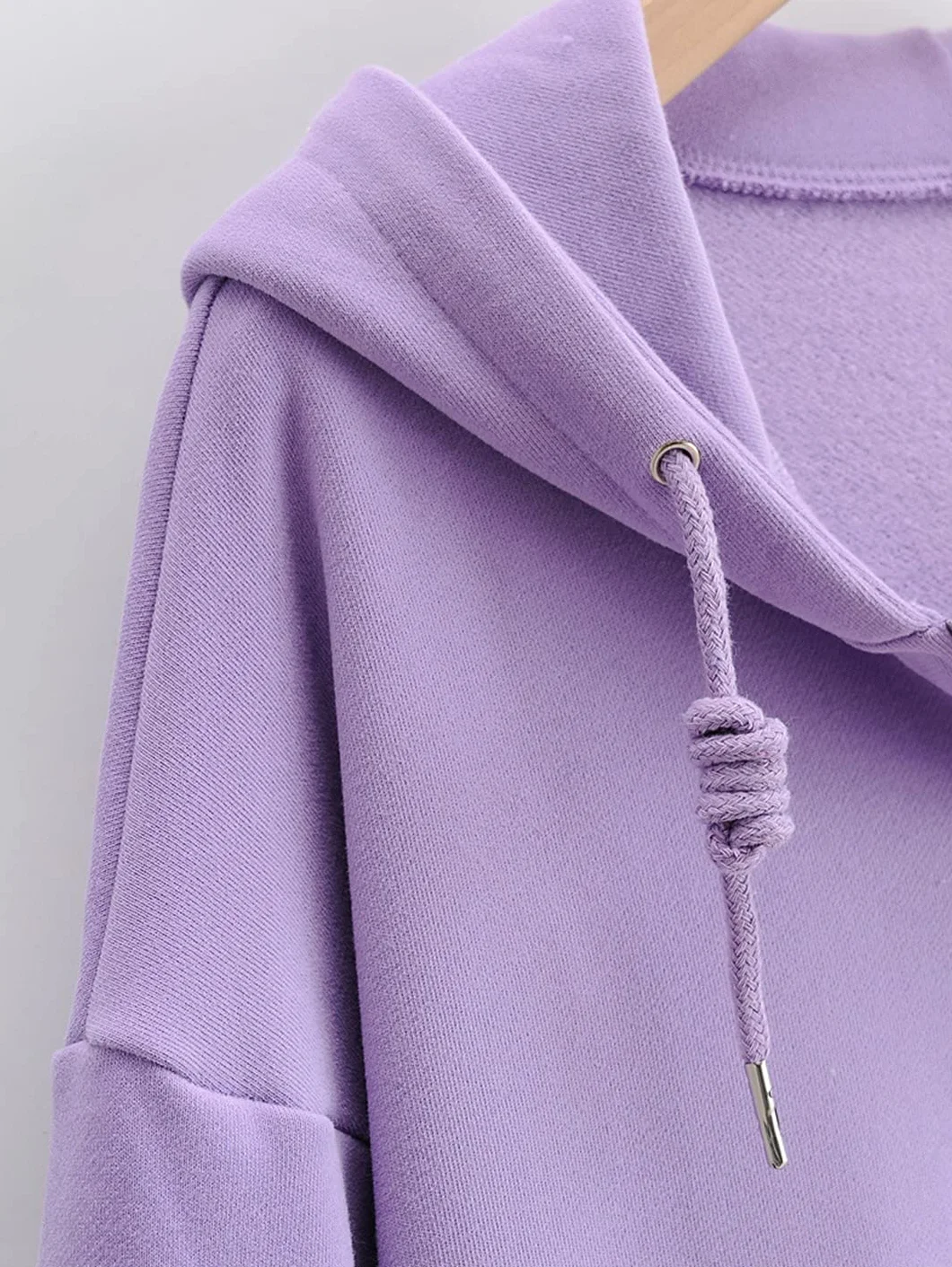 Damska zapinana na zamek oversize bluza z kapturem solidna dzianinowa codzienna odzież wierzchnia bluzy z kapturem biała S