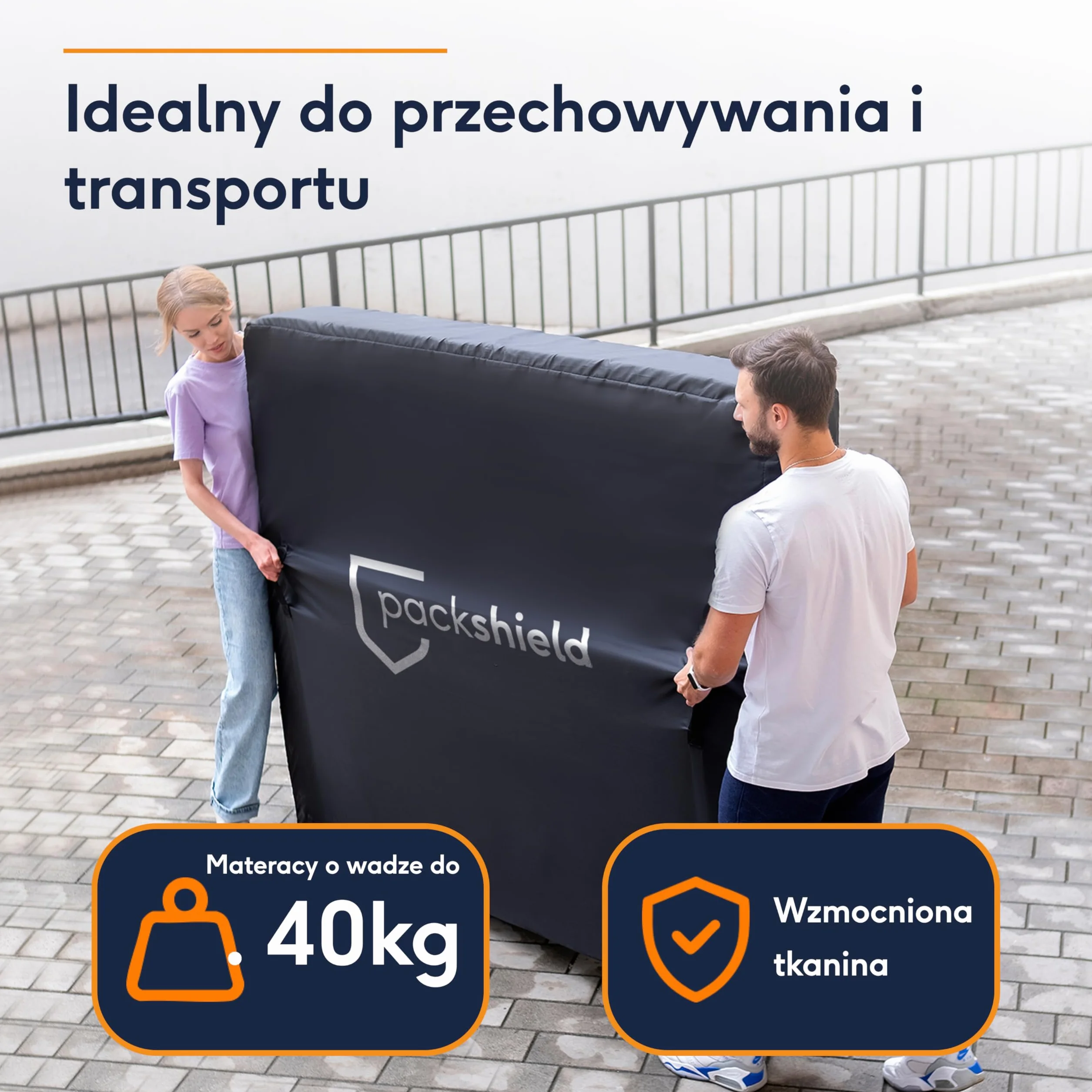 Pokrowiec ochronny na materac 140x200cm wodoodporny Oxford z 4 uchwytami