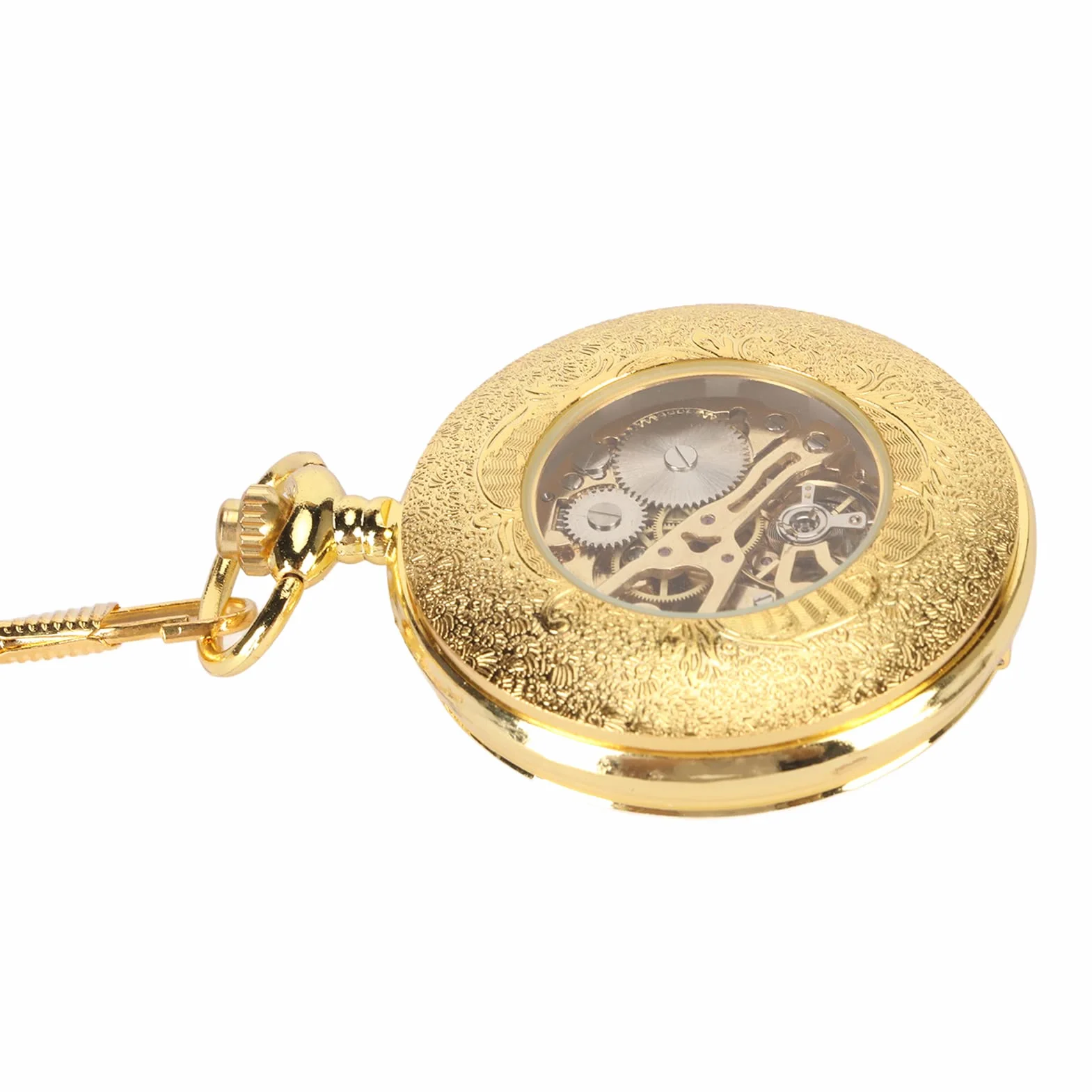 Mechanical Pocket Watch Hand Wind Pocket Zegarek Luminous Skeleton Zegarek z łańcuchem dla Mężczyzn Women Vintage Style