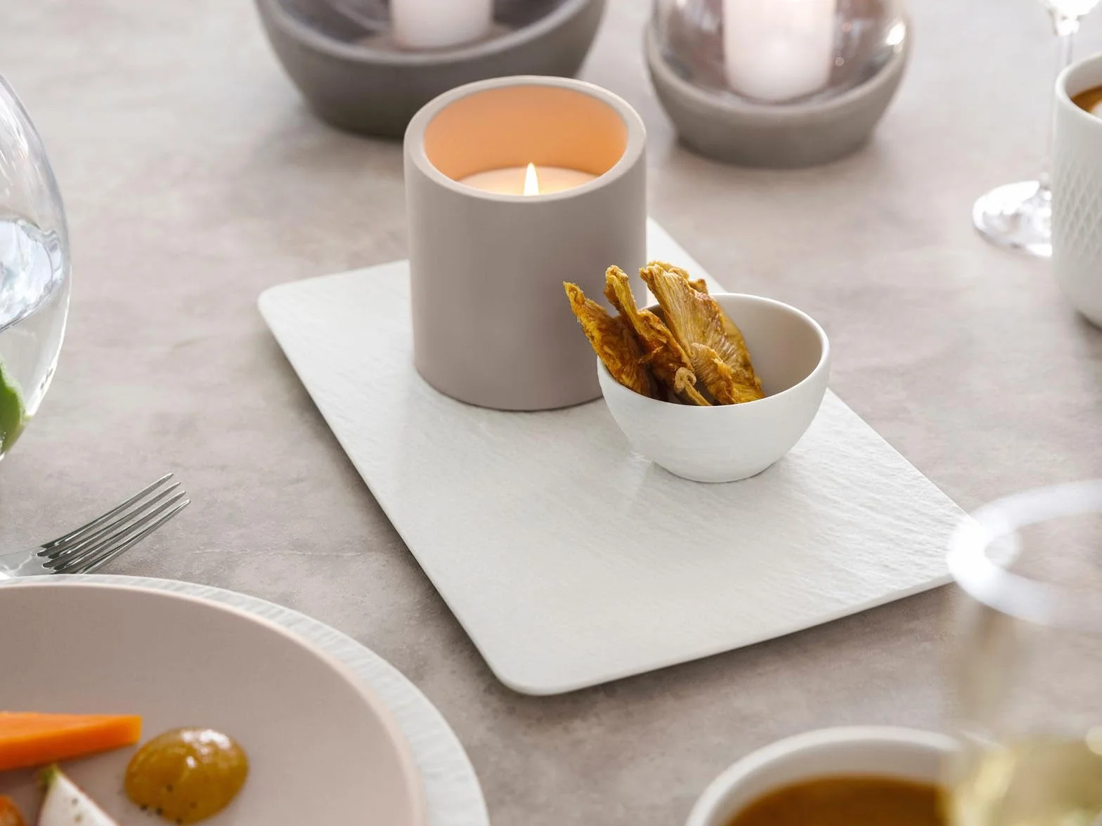 Villeroy & Boch 10-4240-3932 Produkcja Rock Blanc, eleganckie naczynia na palec jedzenie i dipy, porcelana premium, można myć w zmywarce, białe