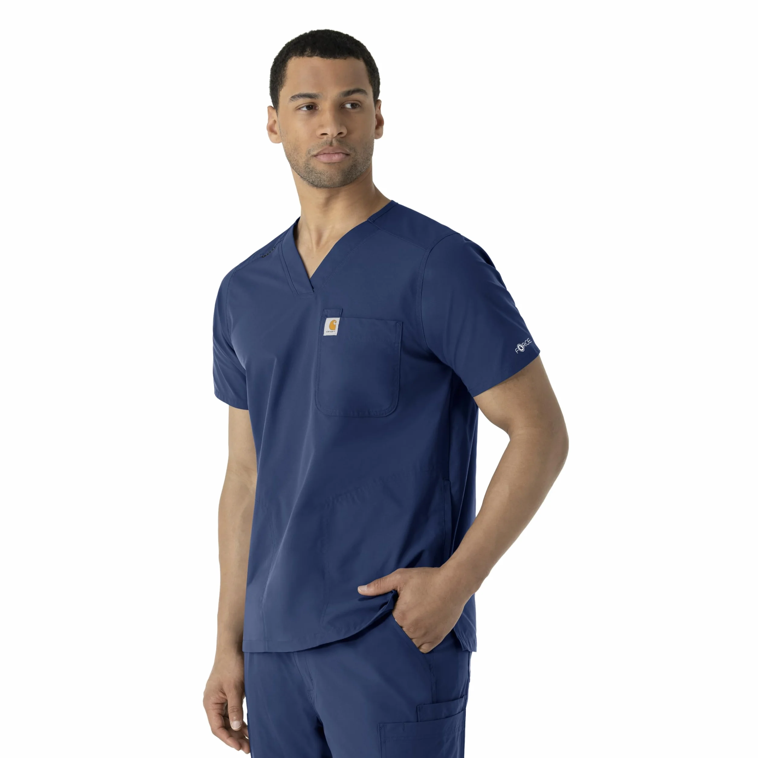 Carhartt Scrubs C16113 Force® Modern Fit V-Neck Top - Medium Regular - Navy