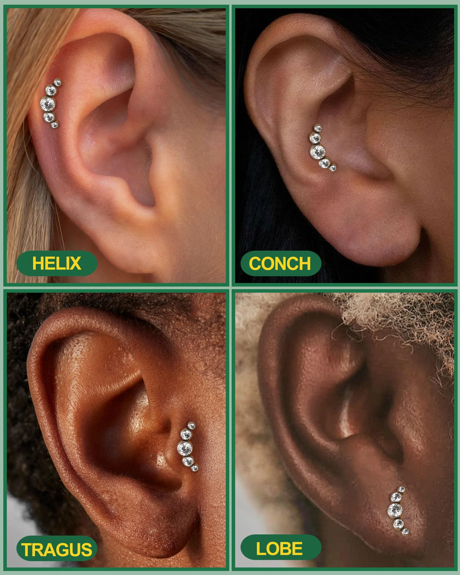 YADOCA G23 tytanowy kolczyk helix, biżuteria do chrząstki, wewnętrznie gwintowany, płaski tył, kolczyk do ucha, labret conch, hipoalergiczne kolczyki helix, srebro, złoto, tragus, biżuteria