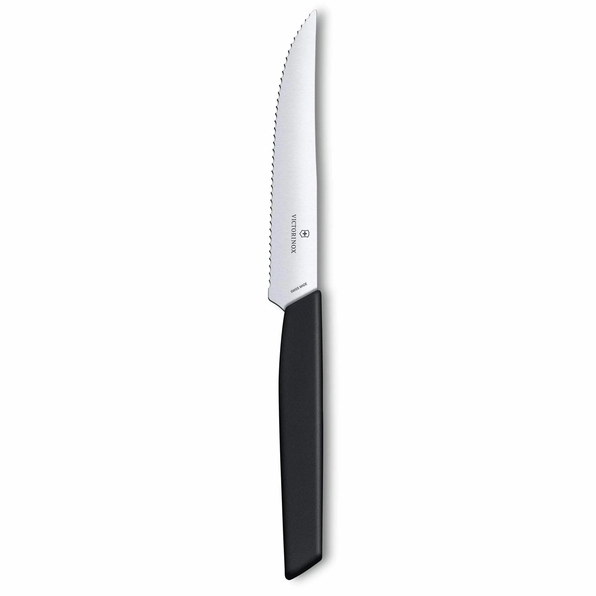 Victorinox Swiss Modern Steakmesser-Set 6.9003.12WB extra scharfe Klinge Wellenschliff schwarz spülmaschinengeeignet