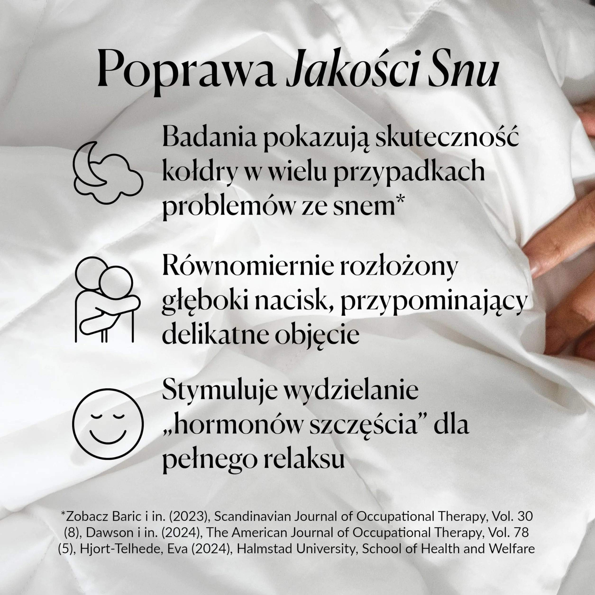 CURA Pearl Classic 150x210 7kg Premium Bawełniany koc obciążeniowy - kołdra obciążeniowa – łagodzi objawy bezsenności, stresu i niepokoju, biały/biała