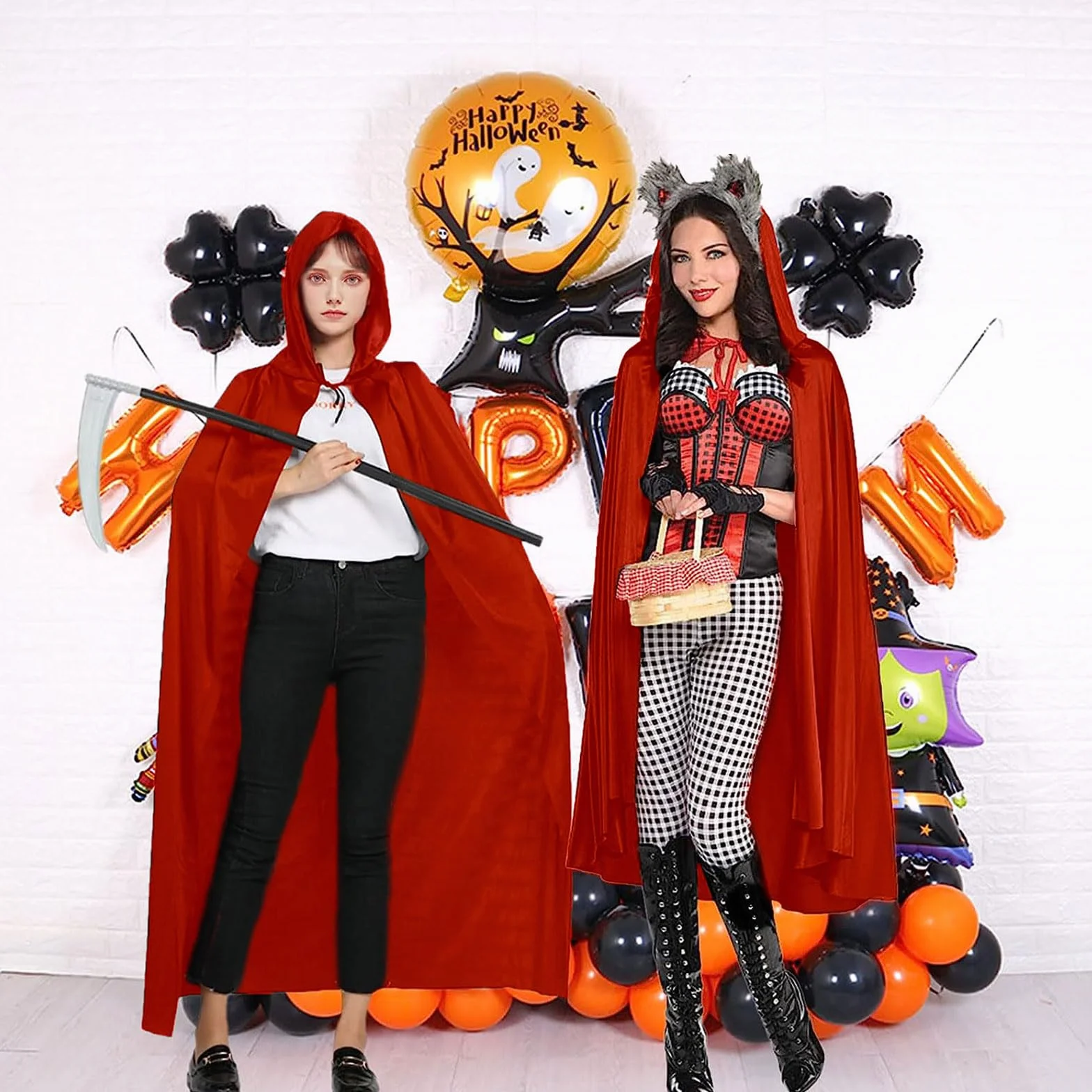 MIVAIUN Czerwona peleryna, czarownica, akcesoria do cosplay, dla dorosłych, na Halloween, fantazyjny kostium, płaszcz dla dorosłych, na imprezę, fantazyjny kostium, maskaradę, czerwony, 140 cm