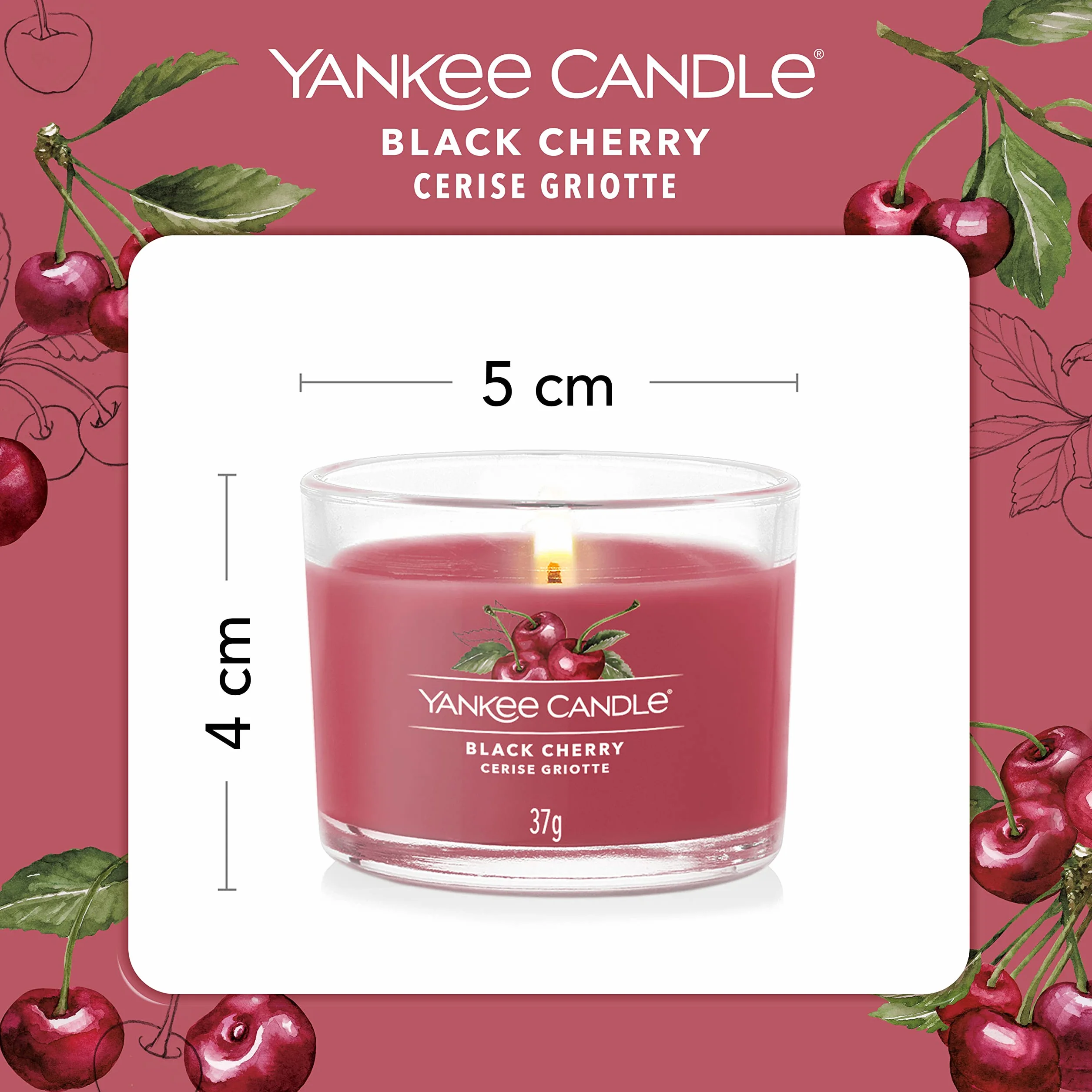 Yankee Candle Świece zapachowe zestaw upominkowy czarna wiśnia wosk sojowy 3 sztuki
