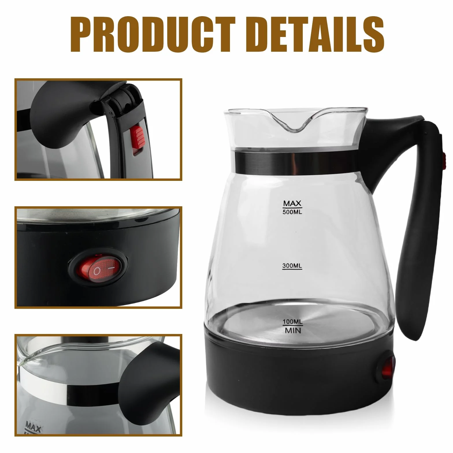 Elektryczny turecki ekspres do kawy: 500 ml, turecki zaparzacz do kawy, turkish coffee, elektryczny turecki dzbanek do kawy, zaparzacz do kawy, na kemping, do kawy