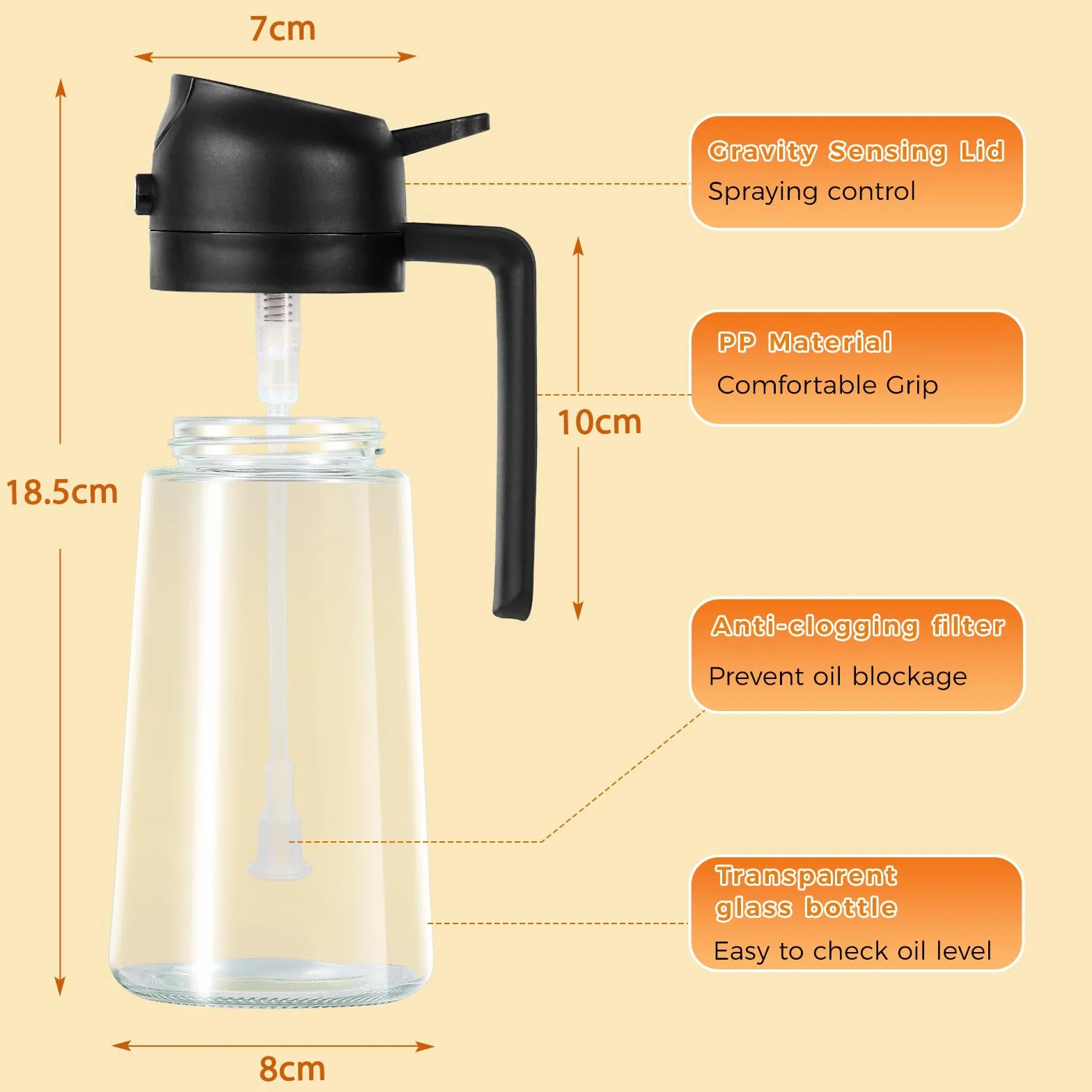 Blendura Opryskiwacz oleju 2 w 1 470 ml rozpylacz do frytkownicy, gotowania, grillowania