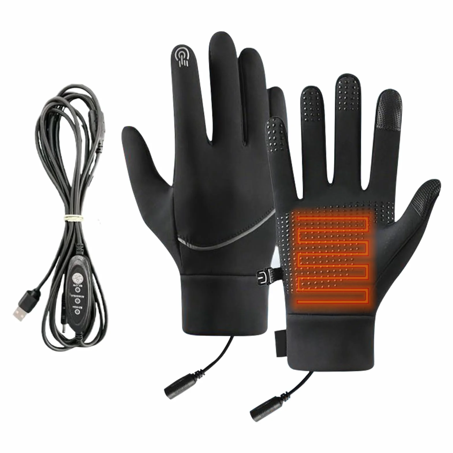 Ogrzewane rękawice USB, wiatroszczelne, ogrzewane przez USB, ogrzewacz dłoni, regulowana temperatura, do uprawiania sportu, wędrówek, snowboardu, narciarstwa, kempingu, jazdy na rowerze, wędkowania