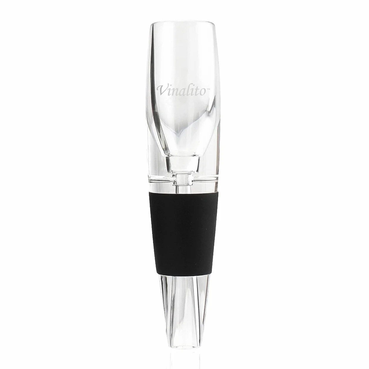 Vinalito mini podróżny aerator do wina i karafka z aksamitnym etui podróżnym, przezroczysty