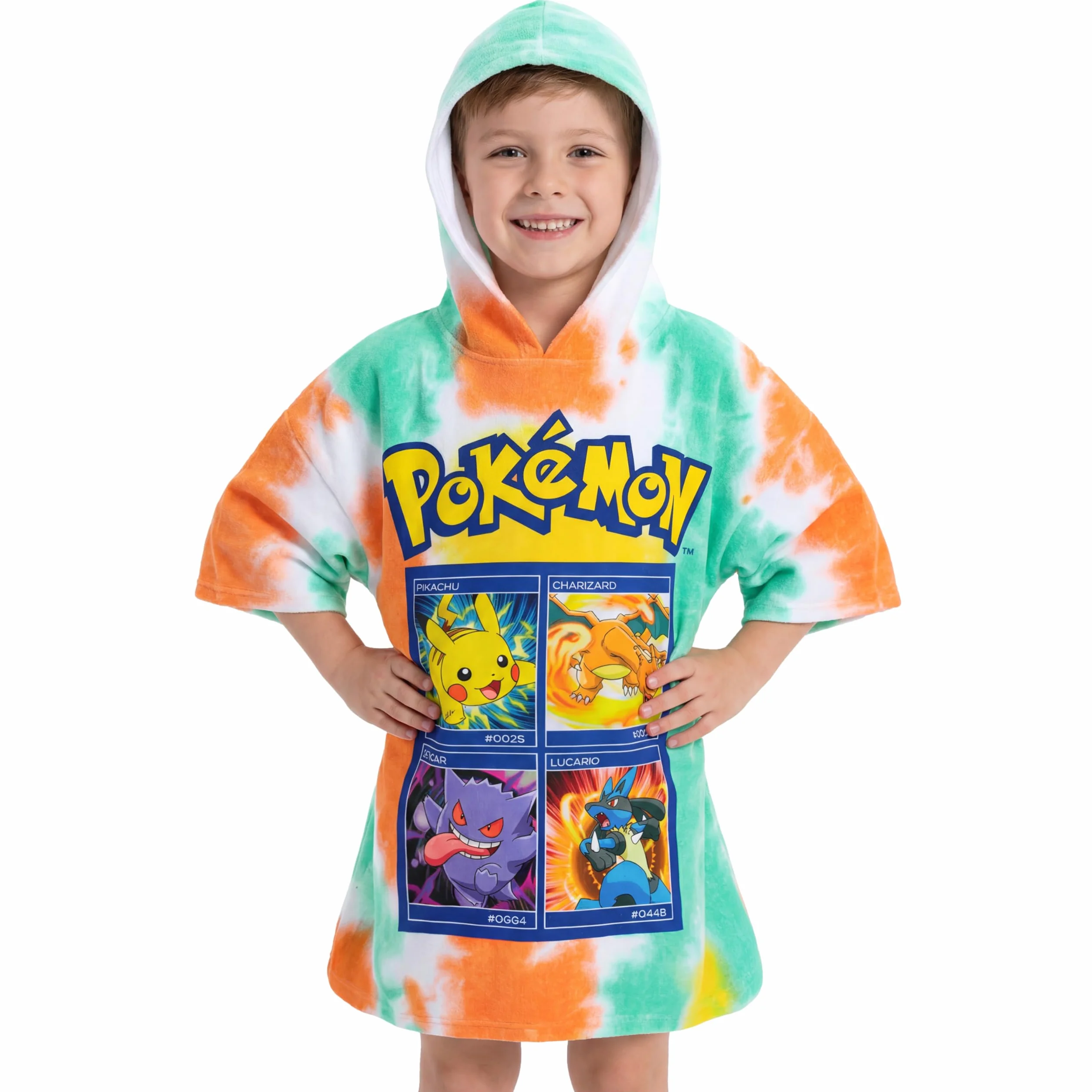 Pokémon Poncho dla chłopców (żółte, 6-9 lat)