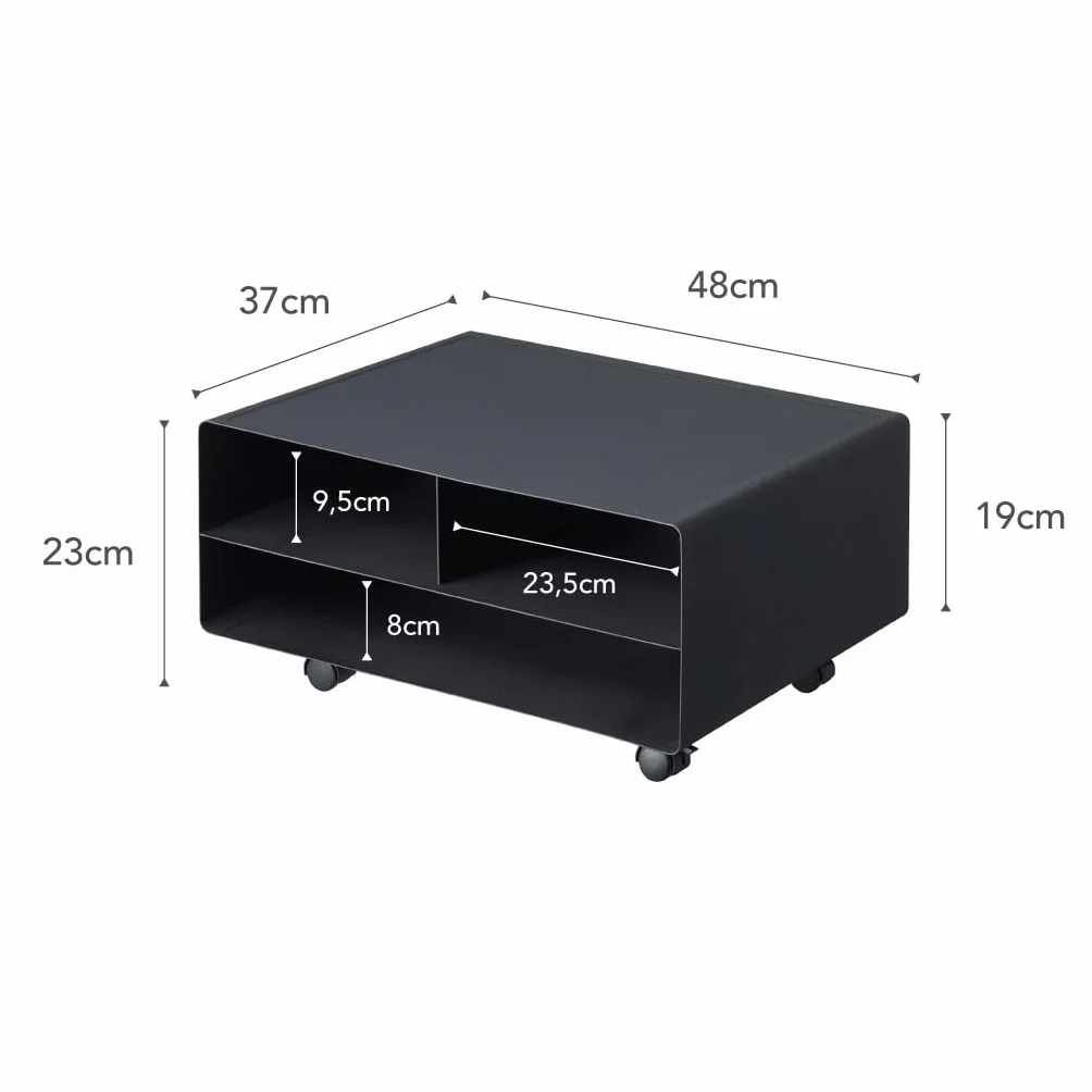 YAMAZAKI 4348-P Rolling Home Desktop Printer Stand-Computer Accessory Organizer | Stal | Biuro, Stop, Czarny