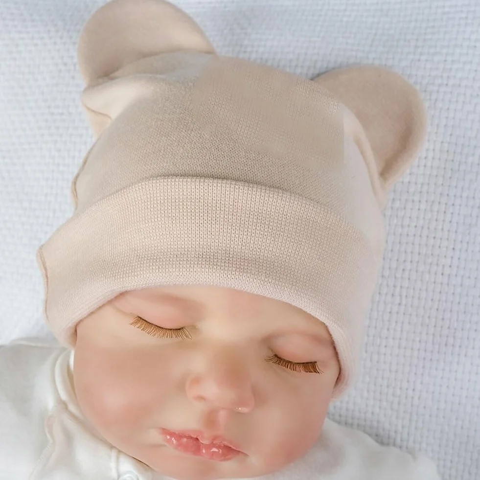 Tokaneit Czapki i rękawiczki dla niemowląt od 0 do 6 miesięcy jeden rozmiar 3 zestawy rękawiczek do czapek, urocza czapka z dzianiny dla małych dzieci, dla małych chłopców i dziewczynek