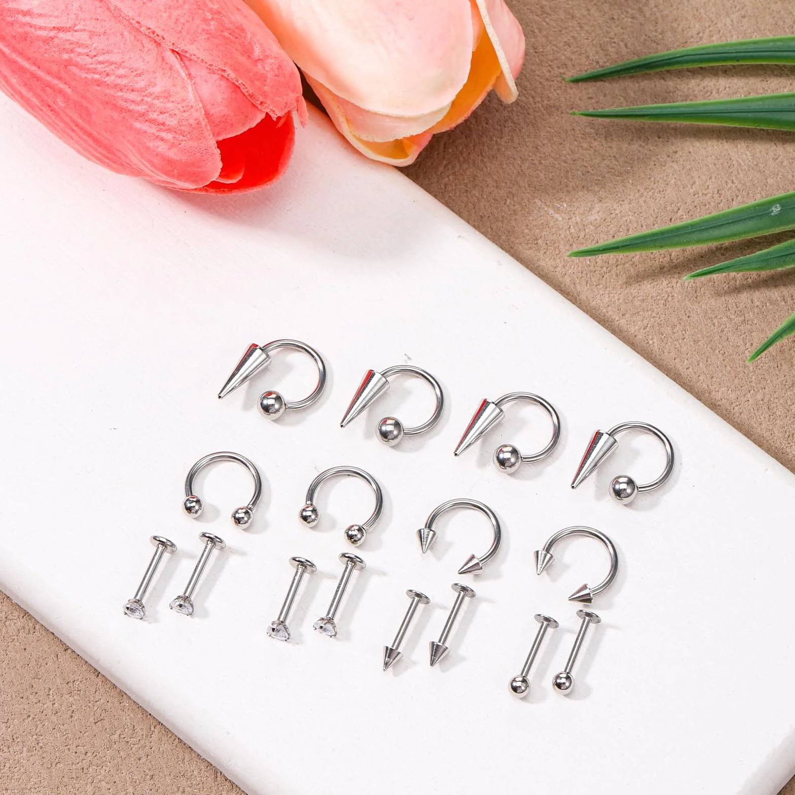 16 sztuk kolczyki do nosa kolczyki do warg podkowa Pierścień nosowy Fałszywy septum Fałszywy nosowy Clip On Kolczyki nosowe Podkowa Septum Piercing Pierścień Septum dla kobiet mężczyzn