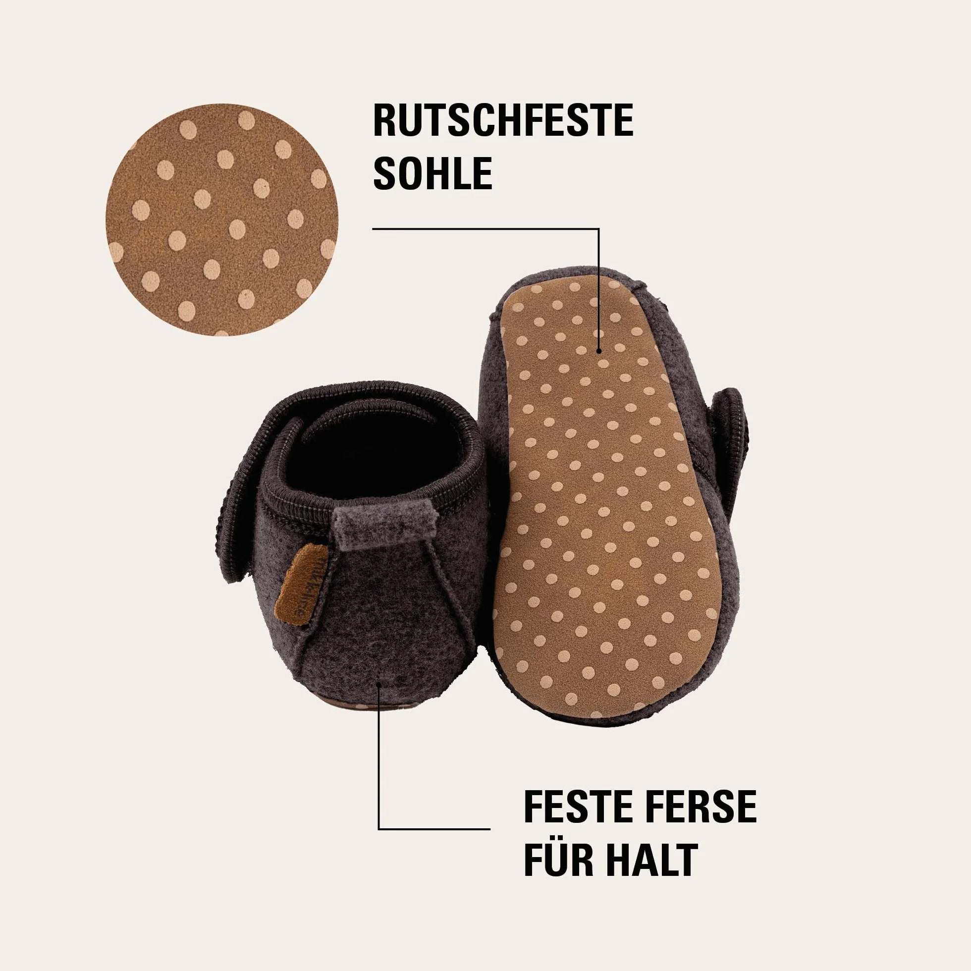 Mikk-line Dziecięce buty do raczkowania, miękkie buty do nauki chodzenia z antypoślizgową podeszwą z imitacji zamszu, ciepłe kapcie z filcu dla chłopców i dziewczynek, idealne dla dzieci w wieku 0-48
