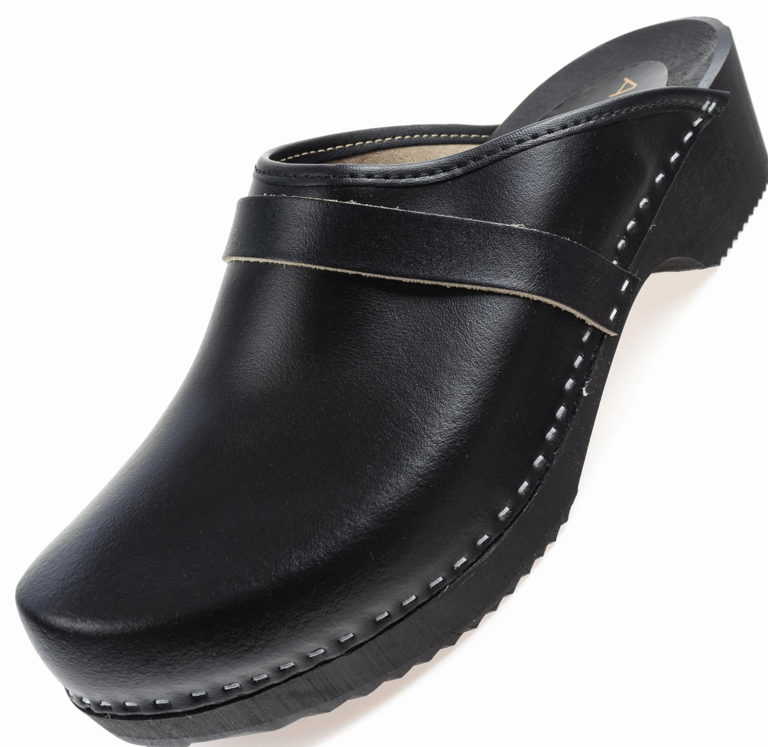 APREGGIO Clogs męskie - skórzane buty drewniane – wygodne drewniane buty męskie – męskie chodaki skórzane – praktyczne chodaki ogrodowe męskie – kapcie męskie