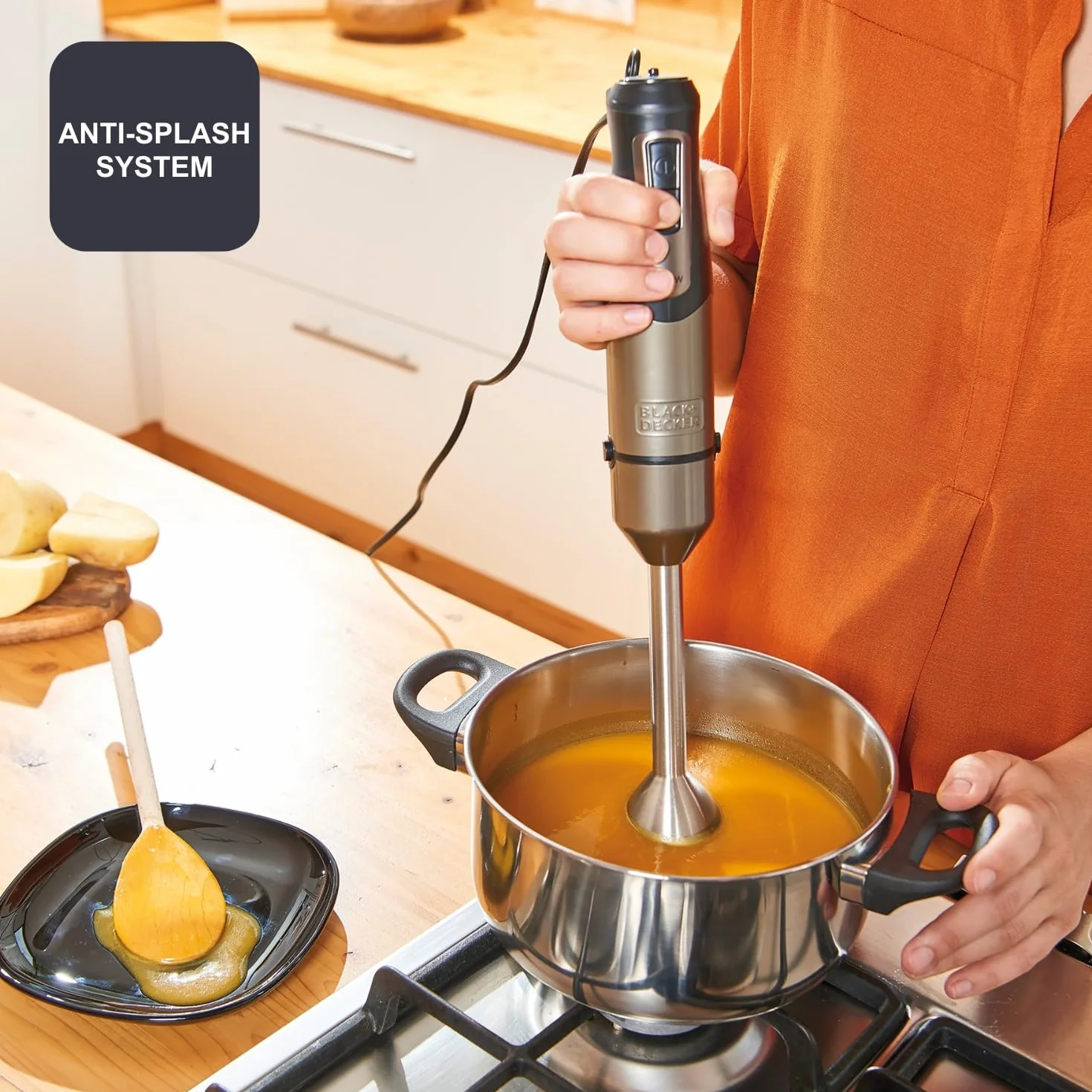 Black+Decker BXHBA1000E Blender Ręczny, Stal Nierdzewna, 1000 W, 1 L, Szary