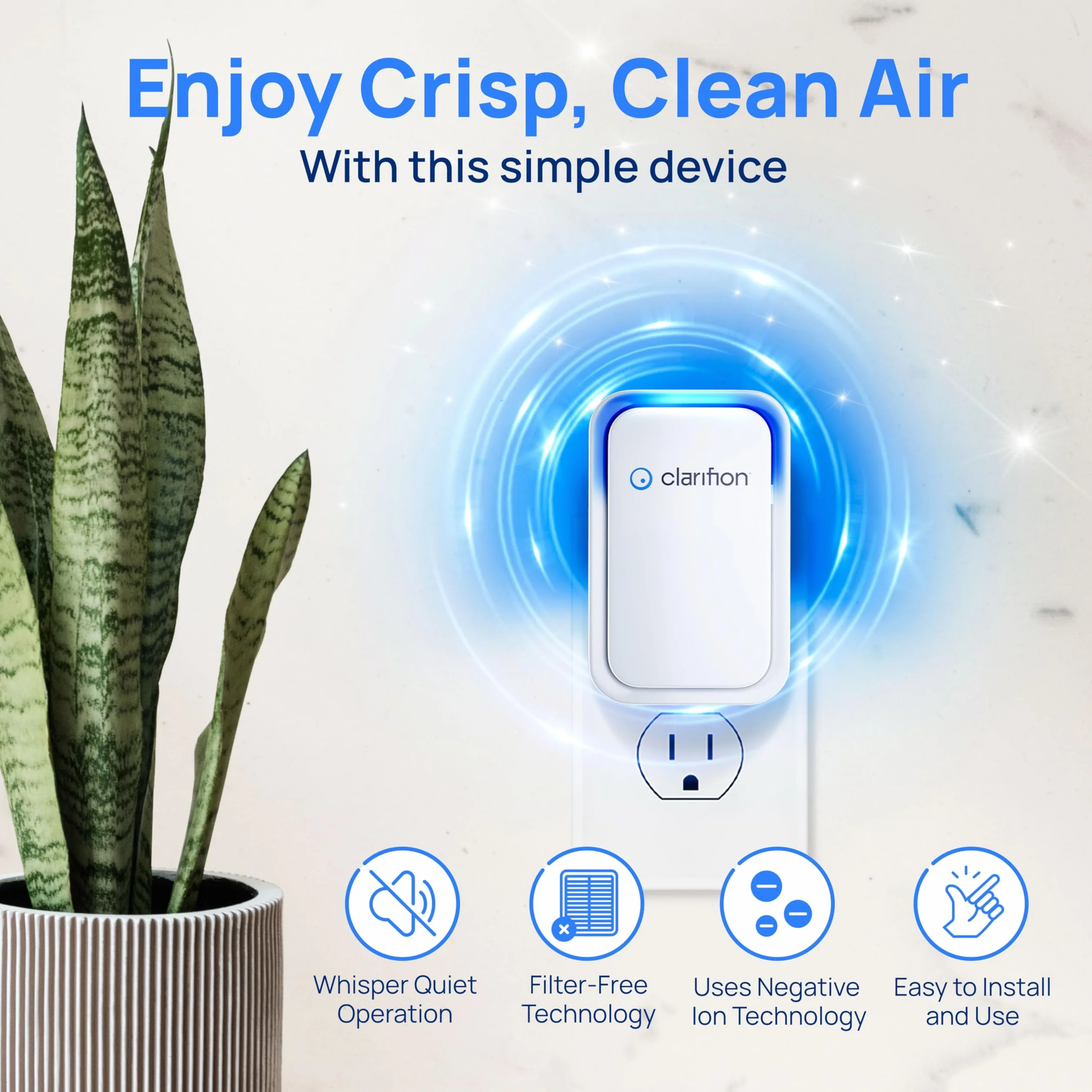 Clarifion Negative Ion Generator 3-pak Filterless Mobile Ionizer Air Purifier