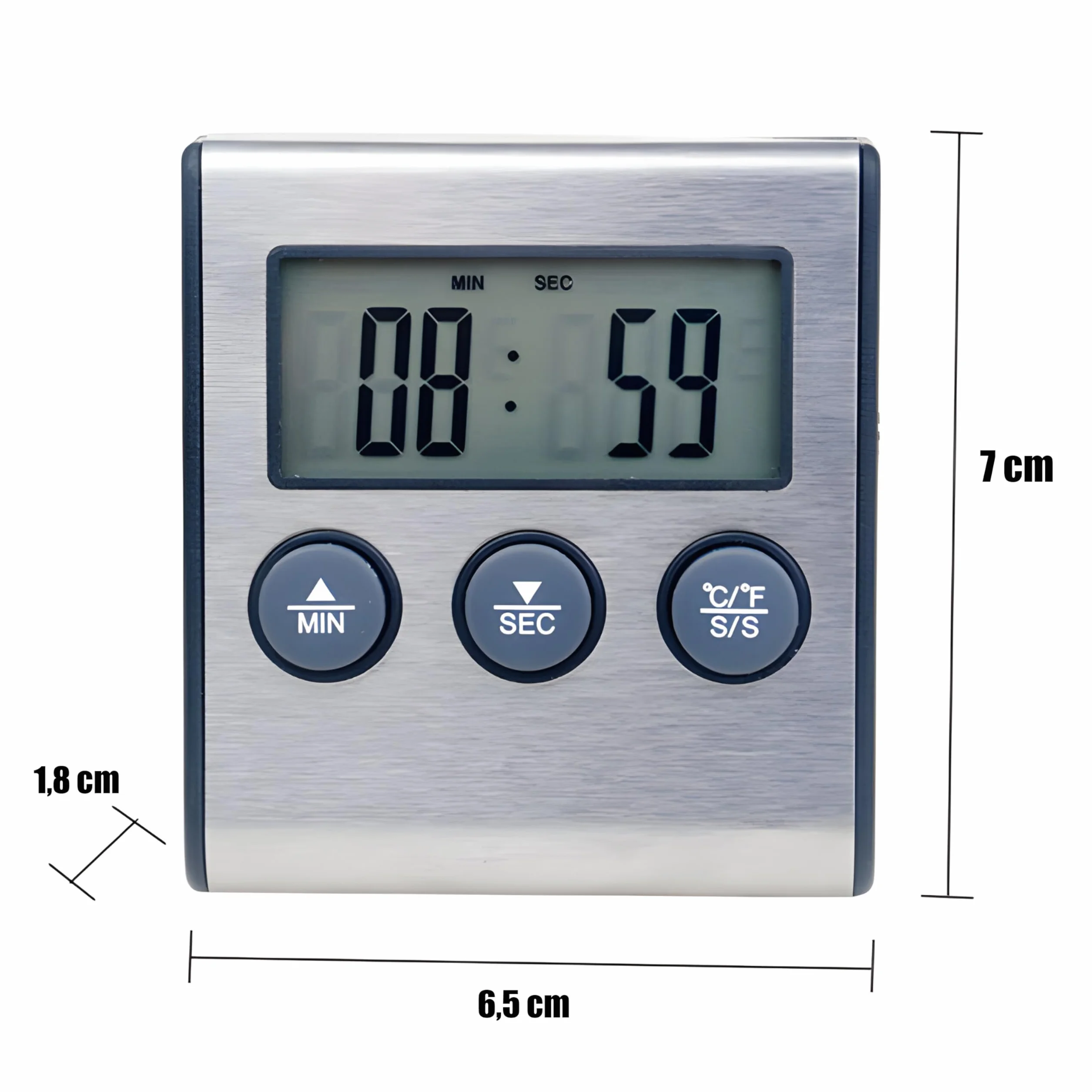 Retoo Cyfrowy termometr do grilla i mięsa 0-250°C, kuchenny z podświetlanym wyświetlaczem, funkcja COOK i TIMER