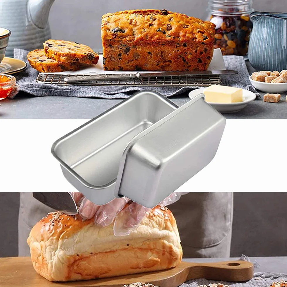 3 sztuki Prostokątne foremki do chleba, foremka do ciasta, nieprzywierająca, nietoksyczna, zdrowa, łatwa do czyszczenia, stop aluminium, do chleba, tostów (13,5 x 7,8 x 3,6 cm)