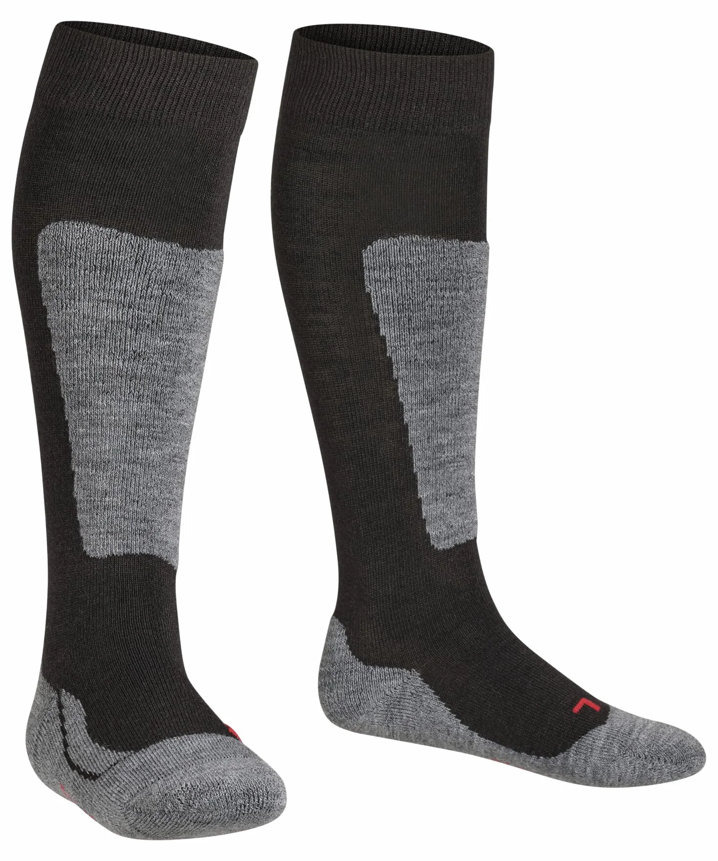 FALKE Uniseks - dzieci Skarpety narciarskie Active Ski K Kh Wełna ciepłe grube 1 Para, Czarny Black 3000, 31-34