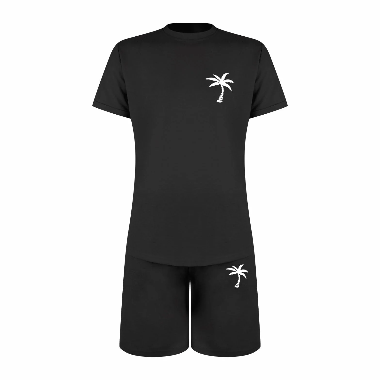 Męski dres sportowy na lato miękki fitness koszulka z krótkim rękawem i krótkie spodnie okrągły dekolt wygodne stroje sportowe z kieszeniami do joggingu, strój gimnastyczny, na siłownię, wakacje