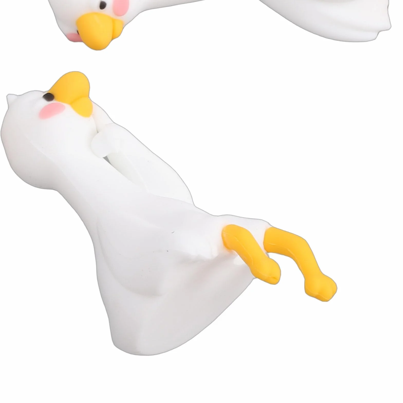 Figurki Gęsi z Kreskówek 4 szt. Luocute, śmieszne Urocze Posągi z żywicy 3D na Dekoracje Biurka