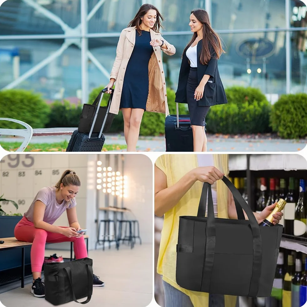 Aucuu Torba Tote, Duża Torba na Ramię, Torba Podróżna Tote z Przegródką na Laptopa, Składana Torebka, Wodoodporne Torby Tote na Laptopa z Zamkiem Błyskawicznym do Podróży, Pracy, Szkoły, Zakupów, #1