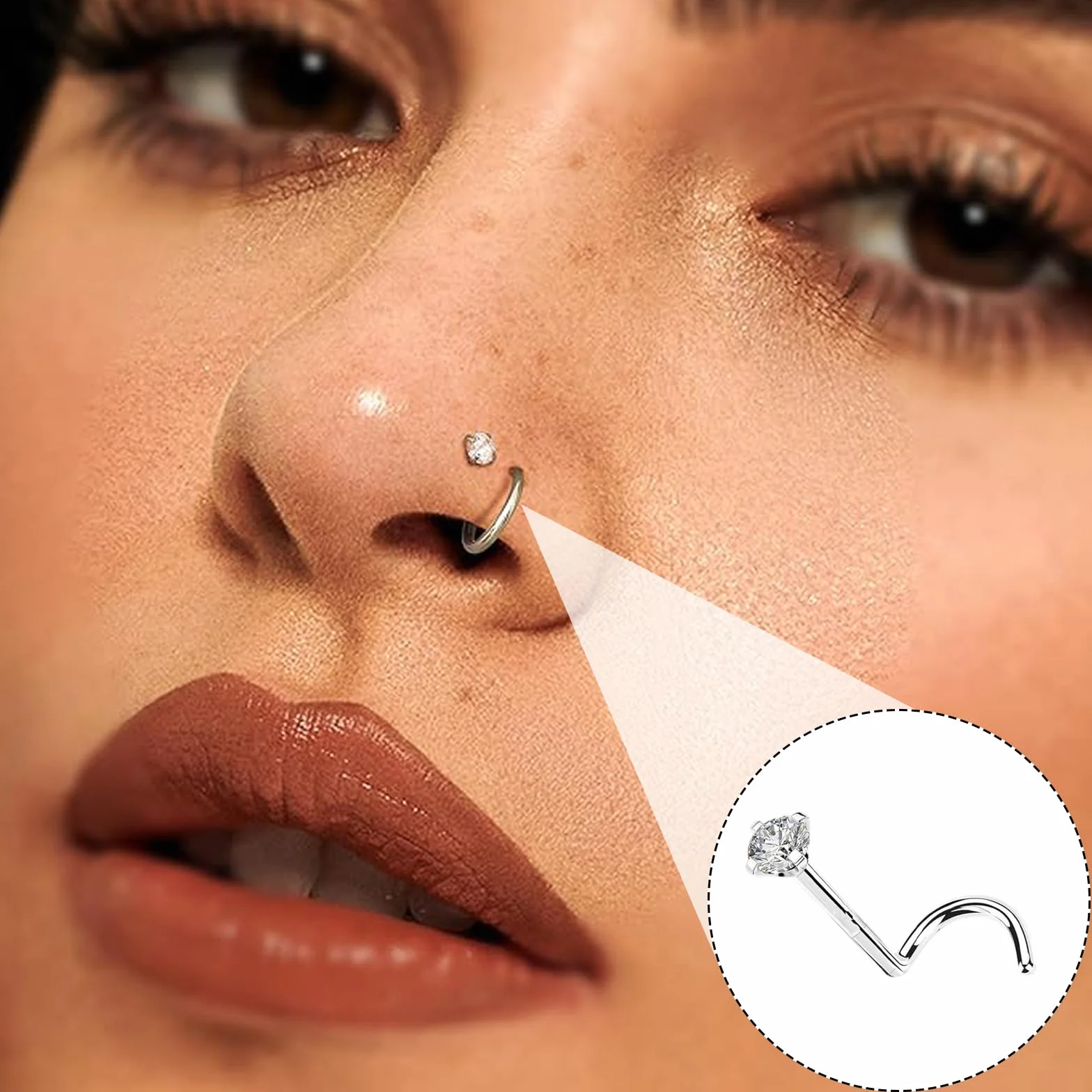 12 kolczyków do nosa, ze stali chirurgicznej, stal chirurgiczna, nostril piercing do nosa, piercing do nosa, zarówno dla mężczyzn, jak i kobiet, 1, Synteza, Synteza