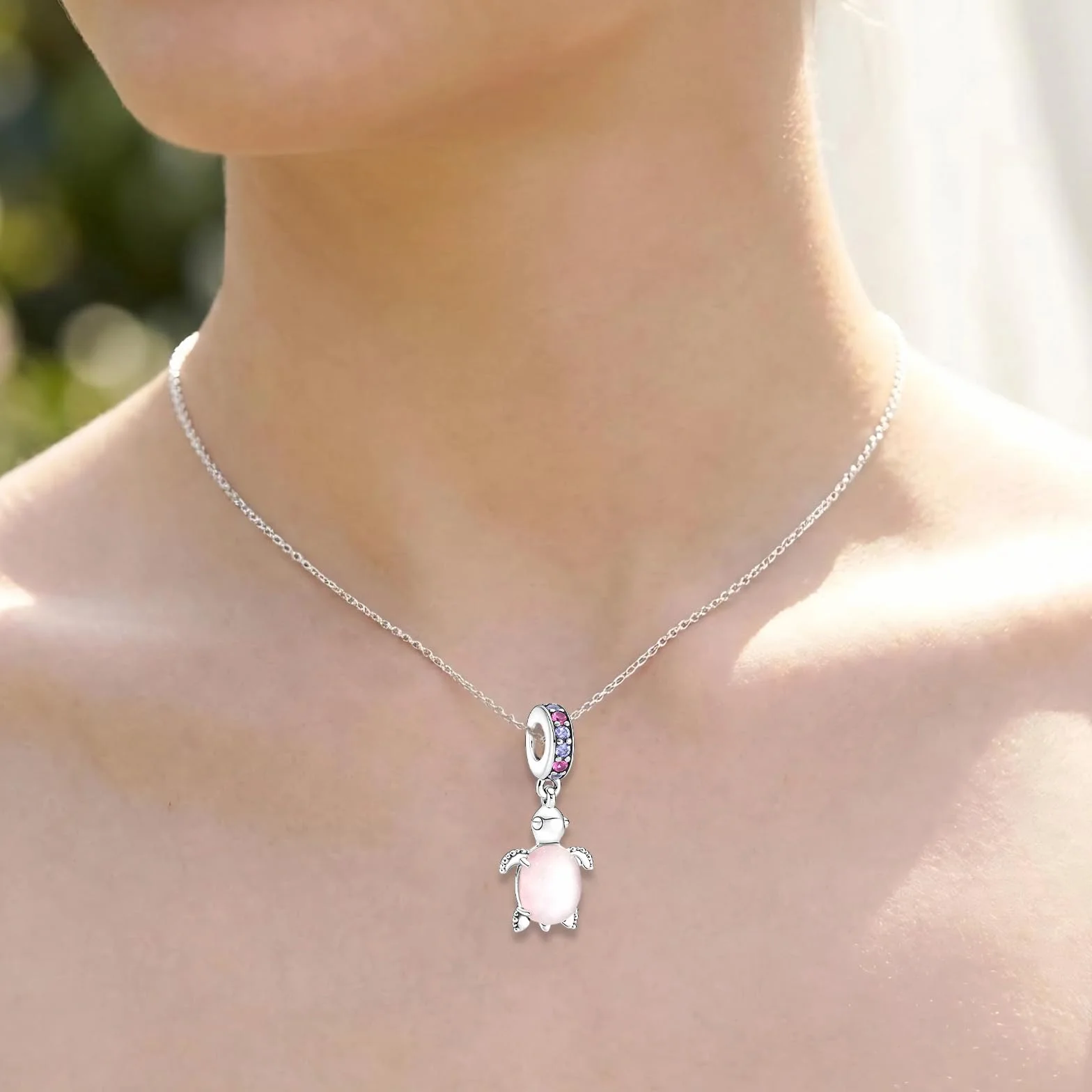 Vauki Charm zawieszka damska z koralikami żółwia, zawieszka charm do europejskich bransoletek, srebro wysokiej próby 925, słodkie zwierzęta, biżuteria, prezent dla kobiet i dziewcząt, z pudełkiem