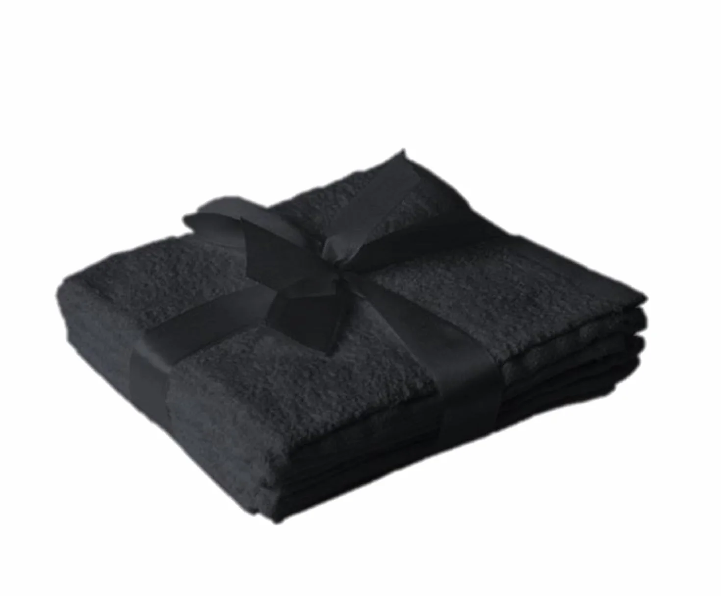EXKLUSIV HEIMTEXTIL Ręczniki do rąk, zestaw 4 sztuk, 30 x 30 cm, kolor czarny