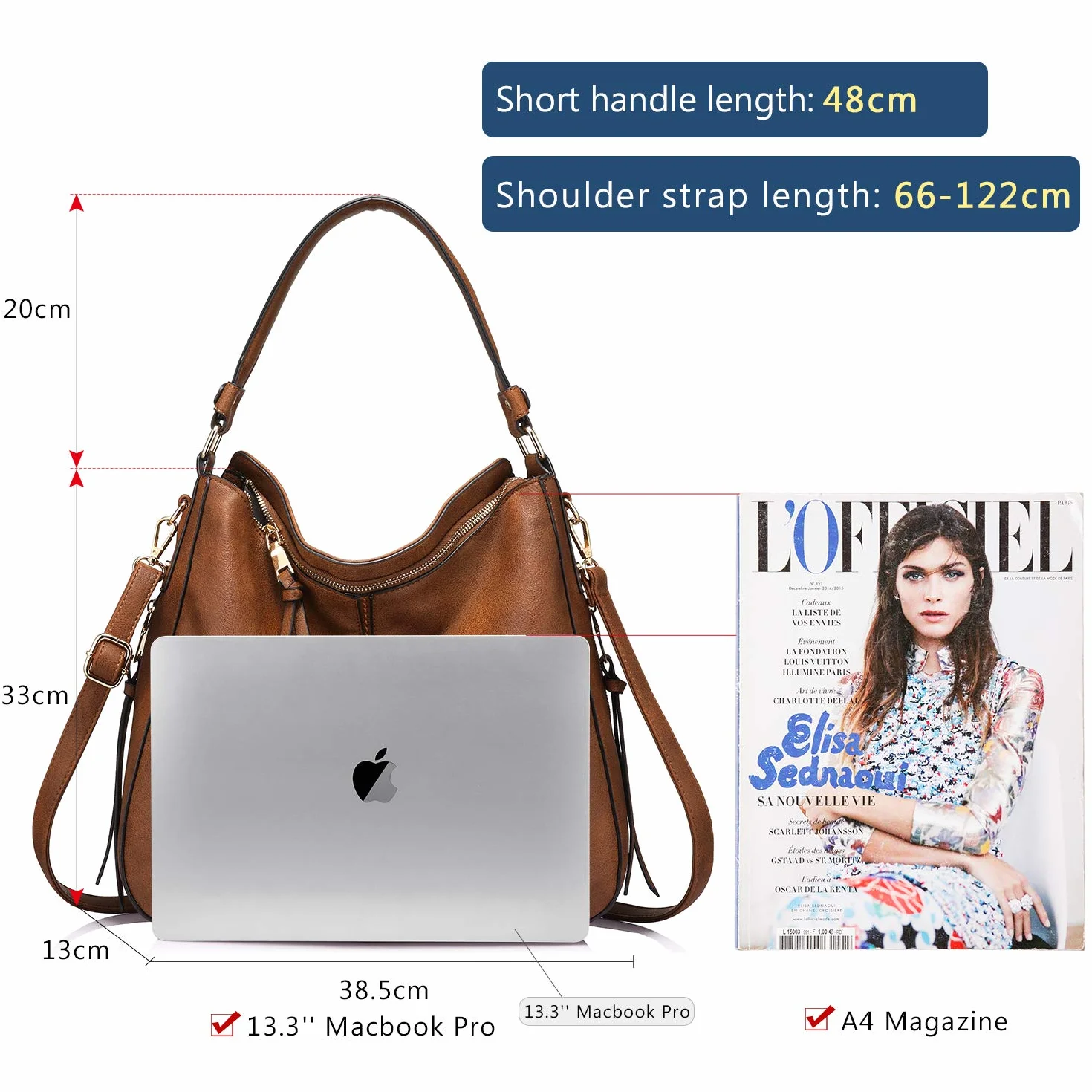 Realer Torebka damska torebka ze skóry syntetycznej Hobo Tote Duża torba na ramię Moda torby na ramię damskie