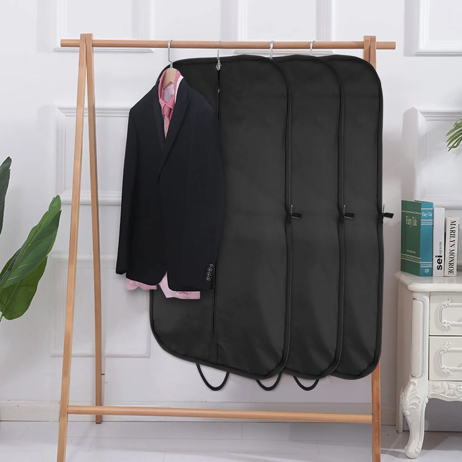Pokrowiec na ubrania 60x100 cm składany podróżny pyłoszczelny Oxford czarny