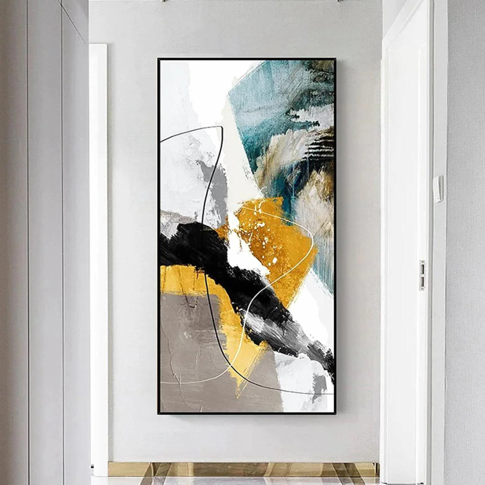 Obraz na płótnie Sztuka ścienna abstrakcyjny nowoczesny 80 x 160 cm bez ramy