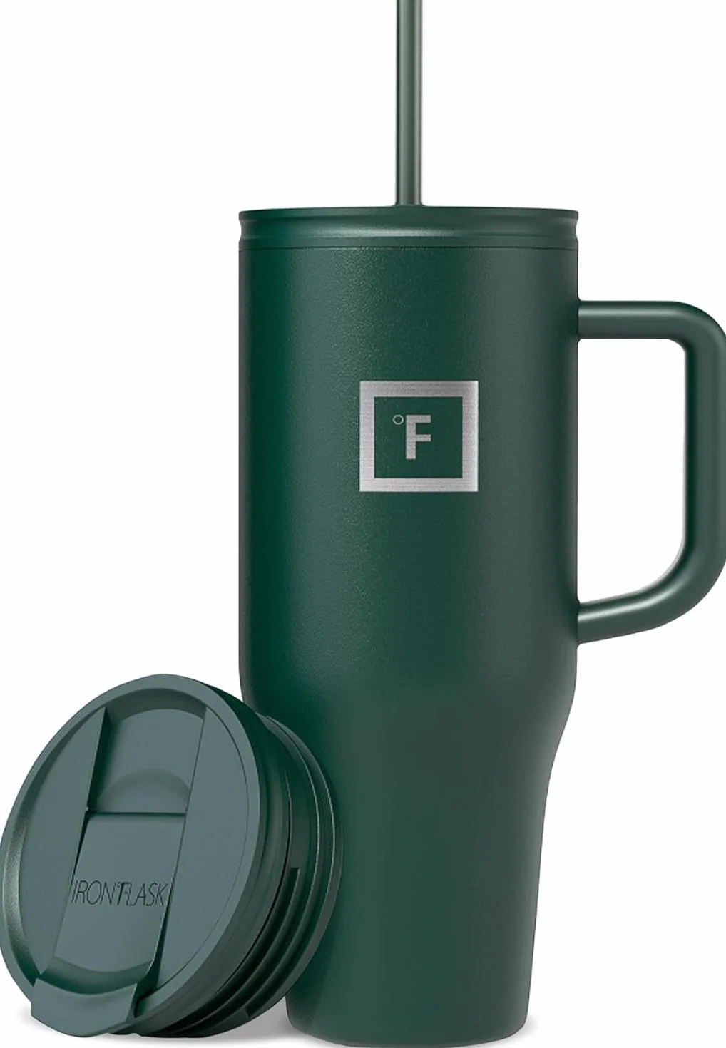 Izolowany kubek ze słomką i uchwytem – 900 ml (2 pokrywki) – próżniowy szczelny kubek podróżny ze stali nierdzewnej z podwójnymi ściankami kubek podróżny do kawy, herbaty, wody, utrzymuje zimne