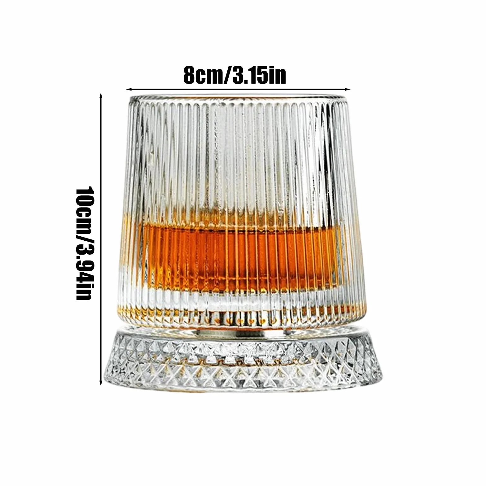 Wine Glasses - 360 Degree Rotating Stemwares for Party Celebration Drinks | Clear Crystal Glassware with Swivel Base, Old Fashioned Tumbler Design, Enjoy Whiskey Cocktail Bourbon for Men Dad Husband