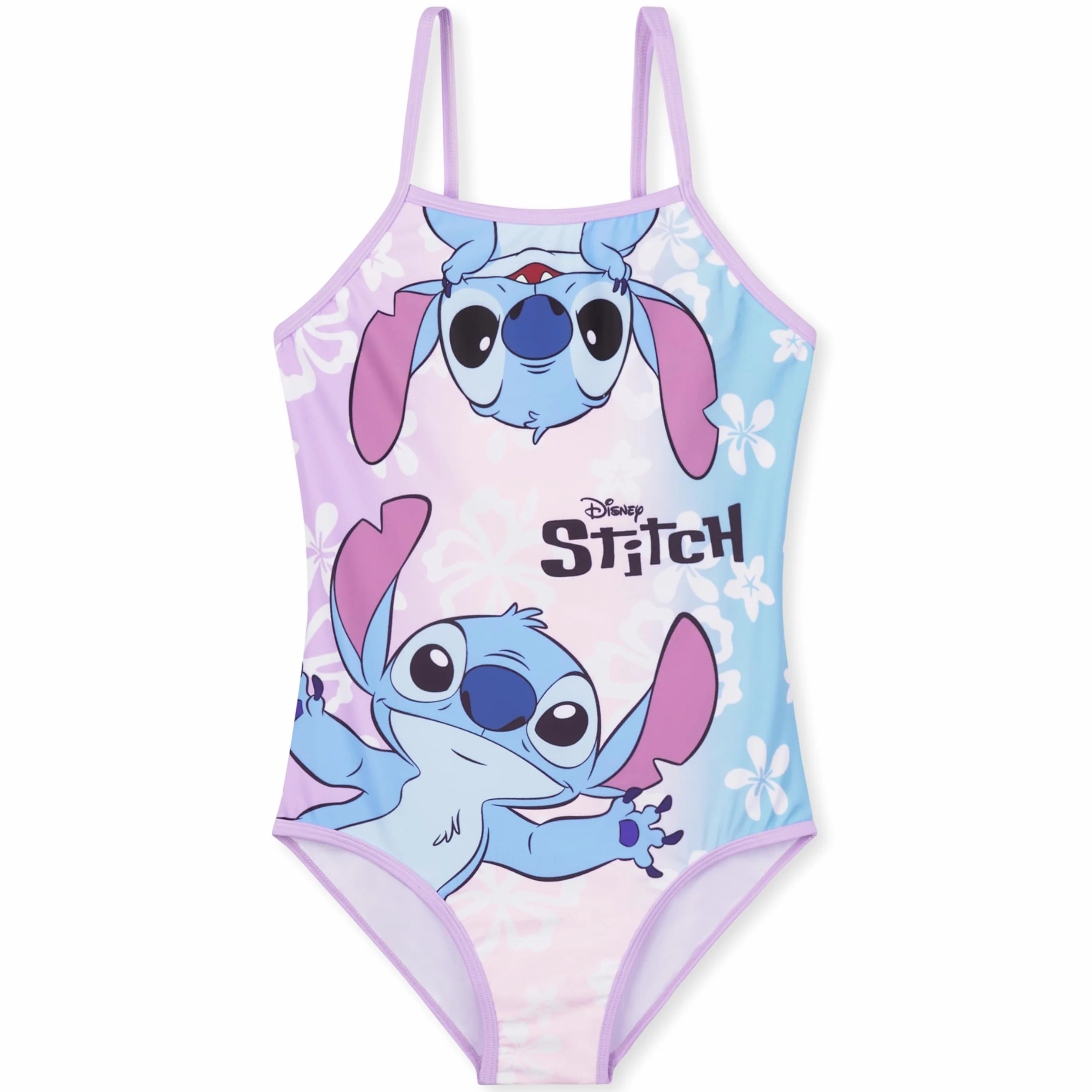Disney Jednoczęściowy elastyczny stitch dziewczęcy strój kąpielowy, szybkoschnący, na plażę i basen
