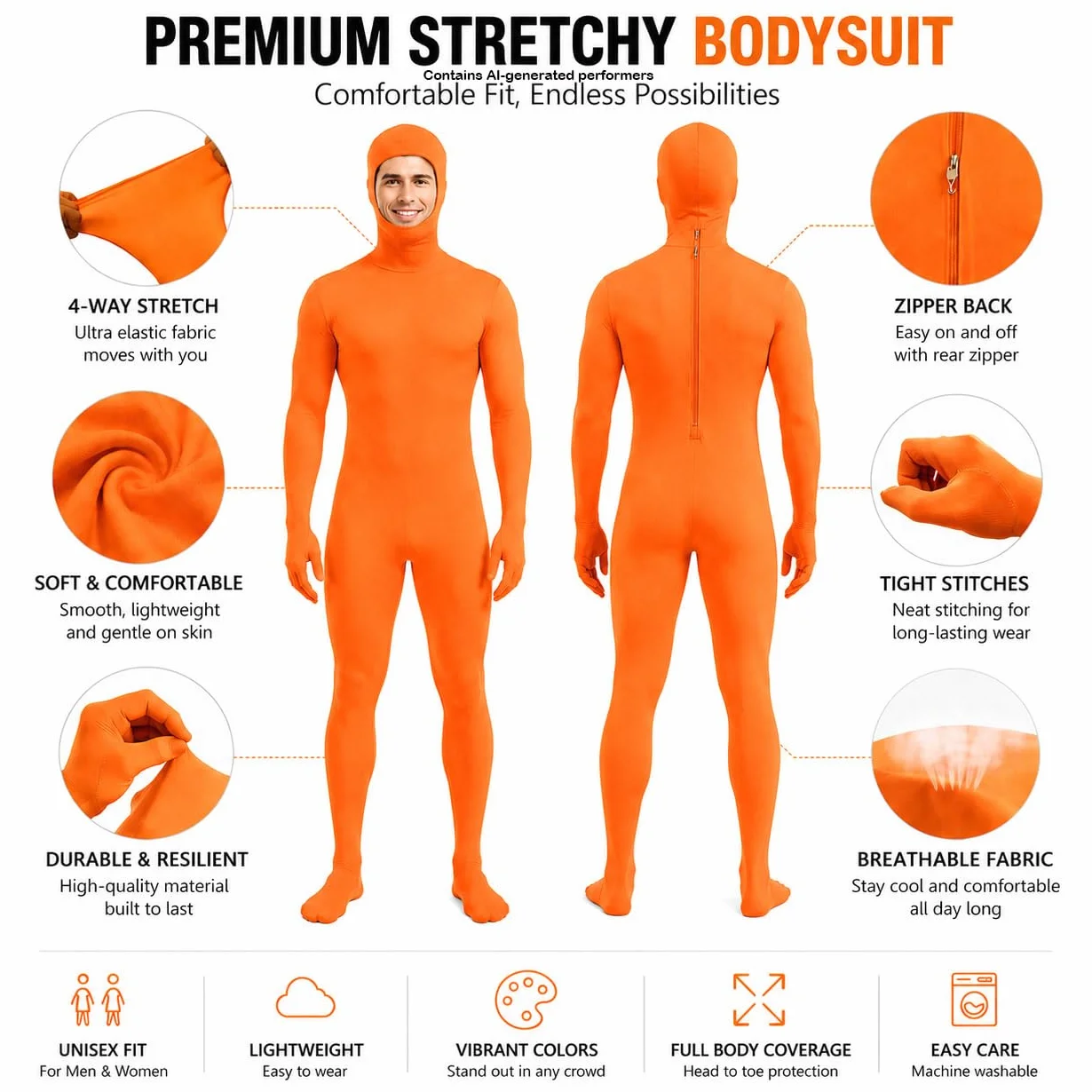 VSVO Body Zentai Spandex Face Open