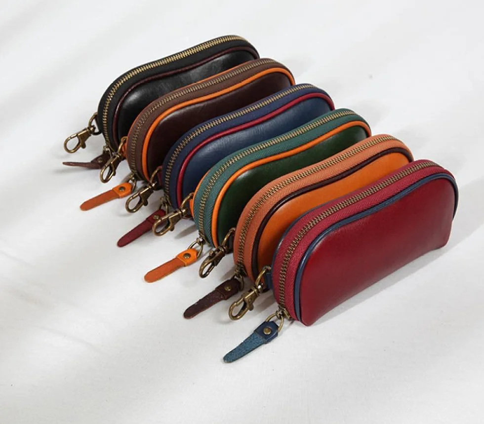 Okulary Słoneczne Skrzynka Etui Na Okularyskórzana Sztuka Warzywa Opalone Skórzane Okulary Case Przenośne Multicolor Zipper Hook Okulary Przechowywania Mężczyźni I Kobiety-Żółty