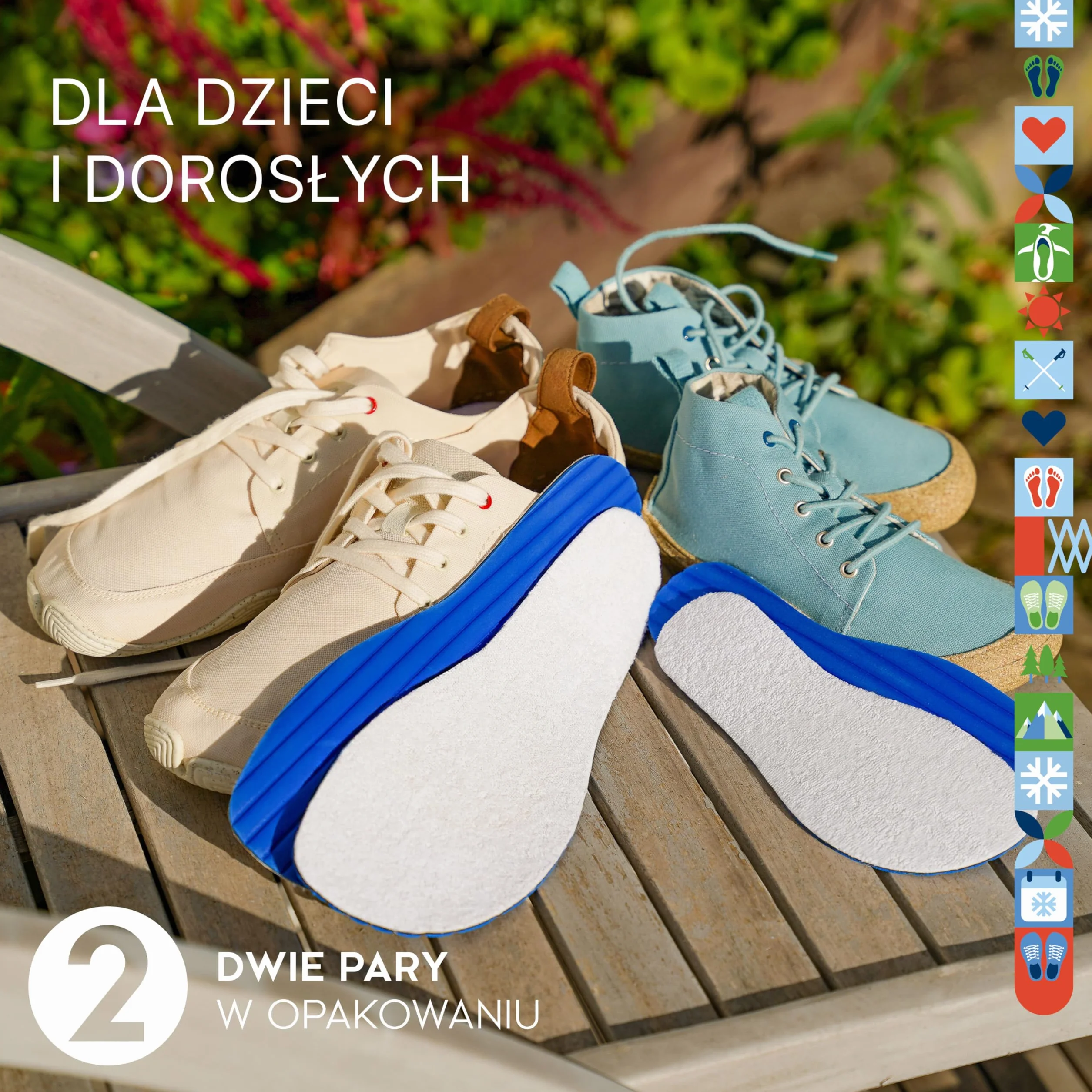 biped minimal sole Manjarin - 2 pary wkładek do butów minimalnych i bosych - wkładki frotte wykonane z prawdziwej bawełny i węgla aktywnego - wkładki dla dorosłych i dzieci(39)