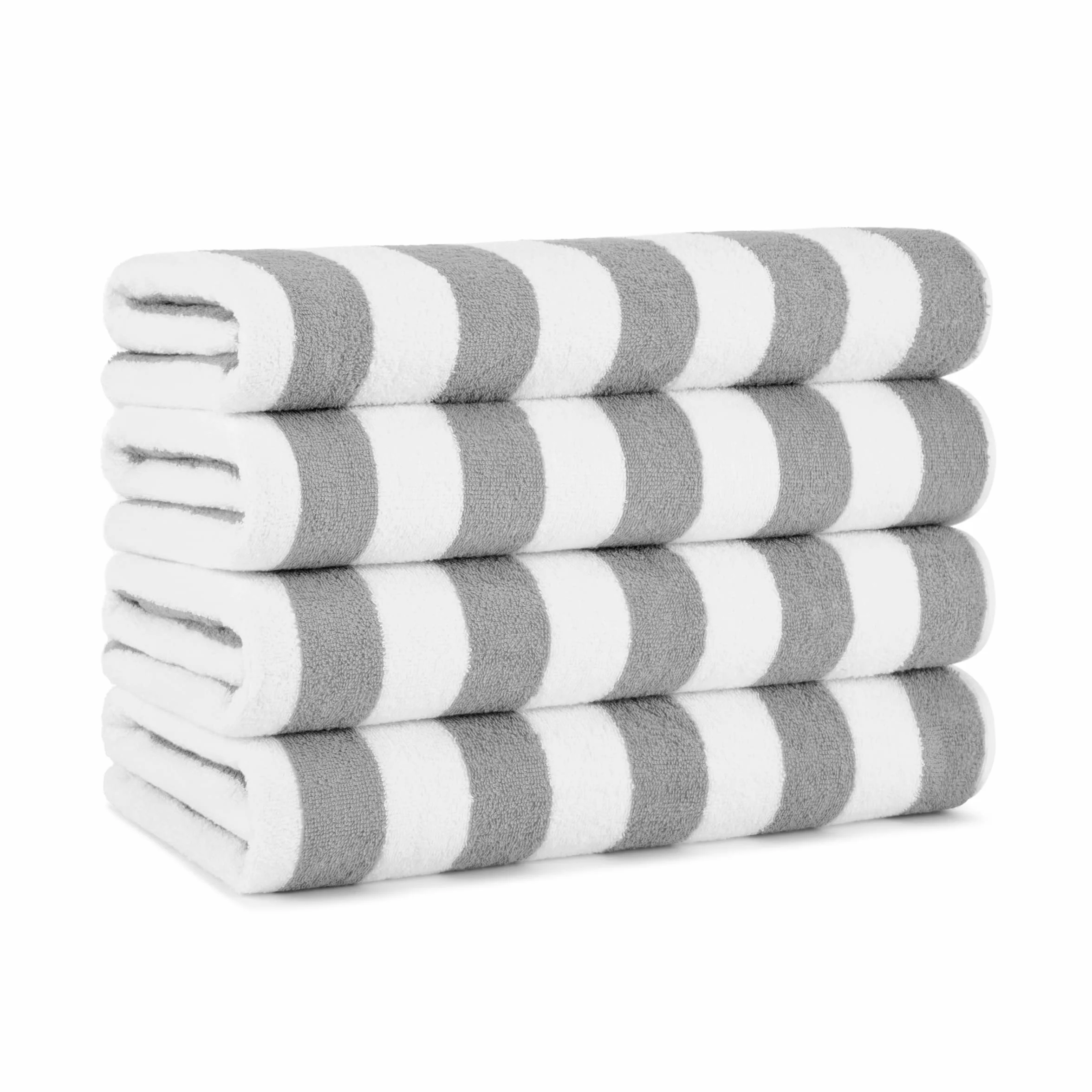 Arkwright LLC California Cabana duży ręcznik plażowy w paski 76 x 178 cm 100% bawełny ring-spun podwójna siła przędzy zestaw 4 sztuk
