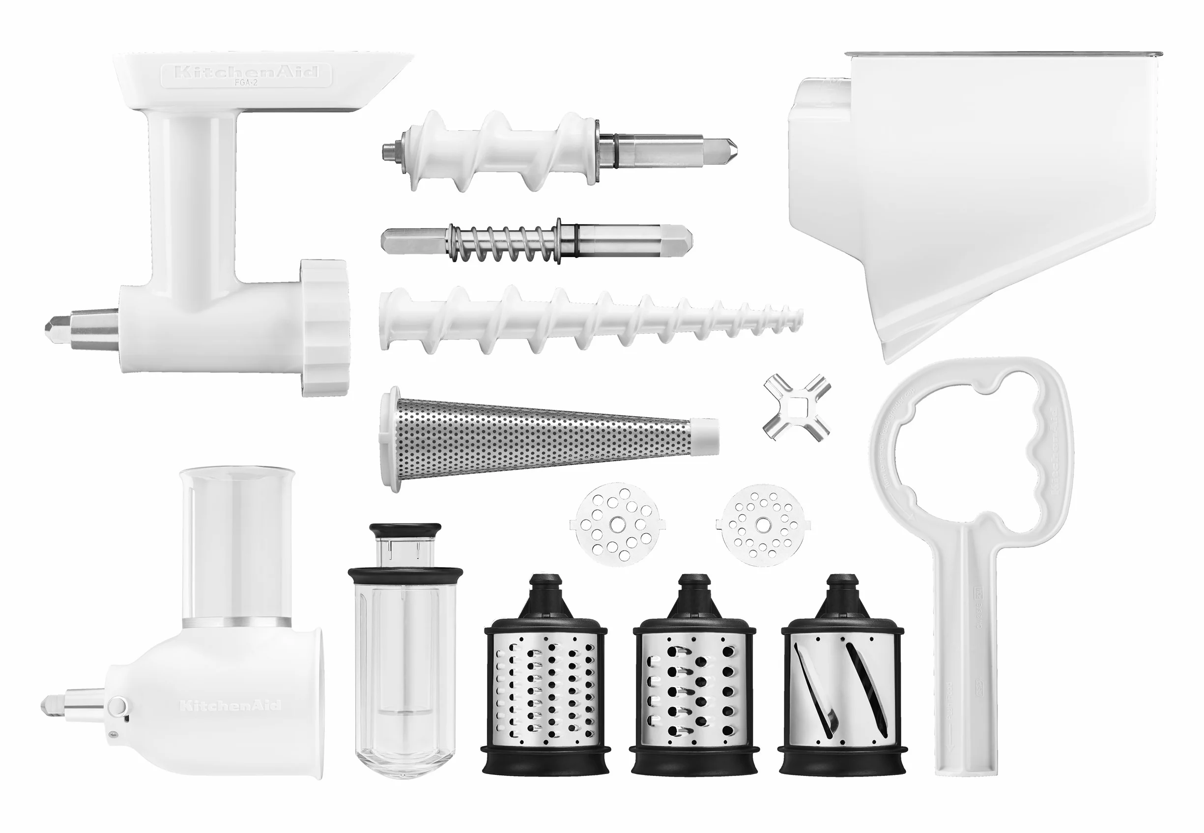KitchenAid 5KSMFPPC sitko do owoców, warzyw, młynek do żywności i krajalnica, 3 sztuki (opcjonalne akcesoria do mikserów stojących KitchenAid