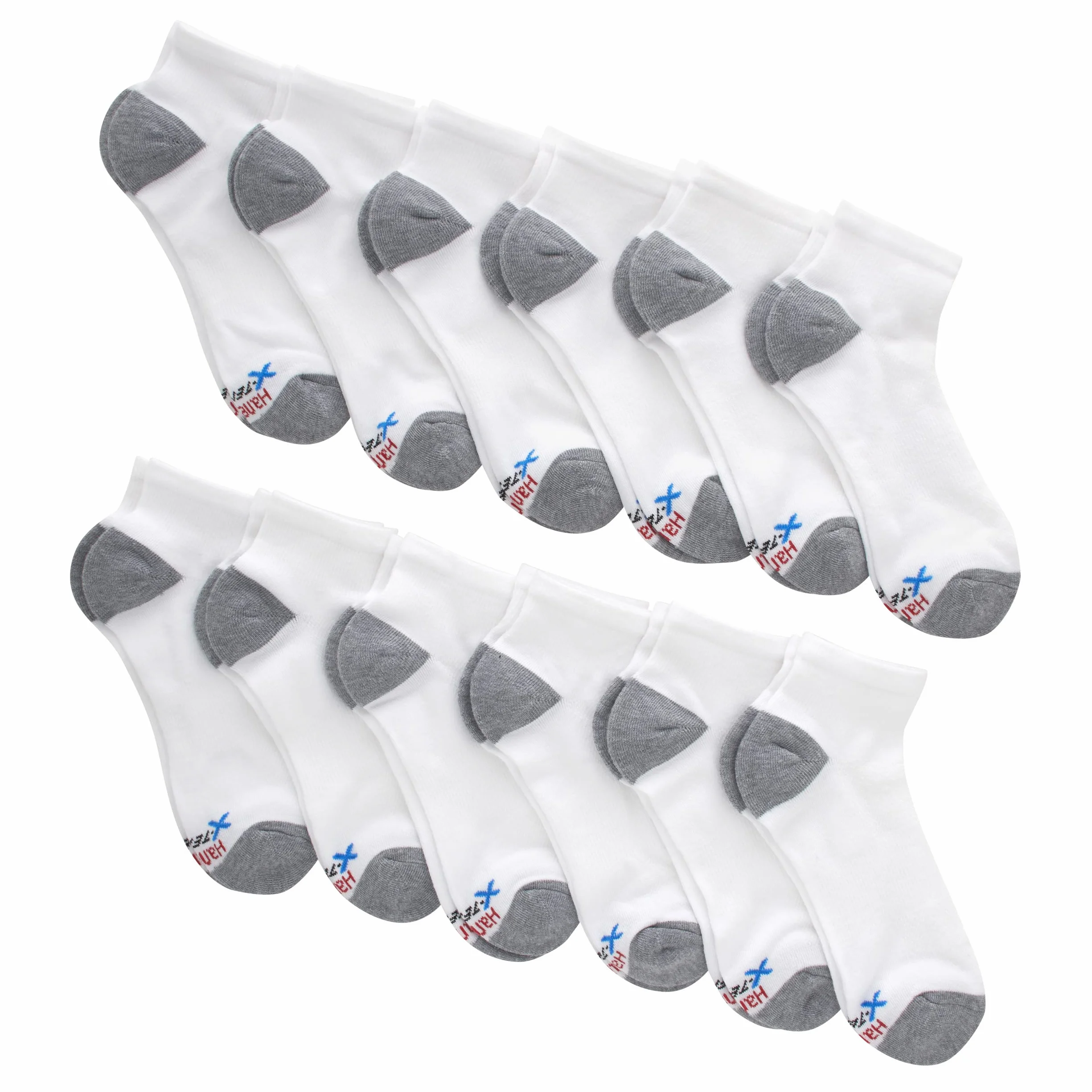 Hanes Męskie skarpety FreshIQ™ X-Temp® 12 szt. (LTAC16) - białe -6-12 - 12 szt