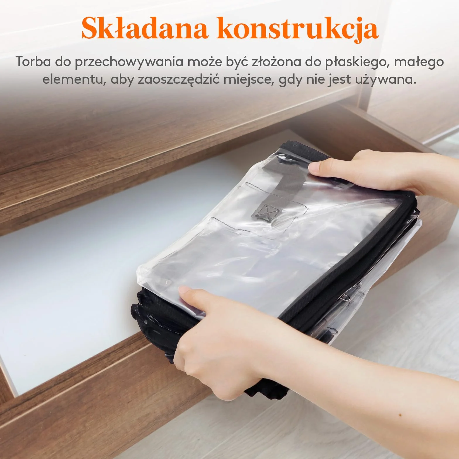 Lifewit Zestaw 6 przezroczystych toreb do przechowywania 60 l PVC składane