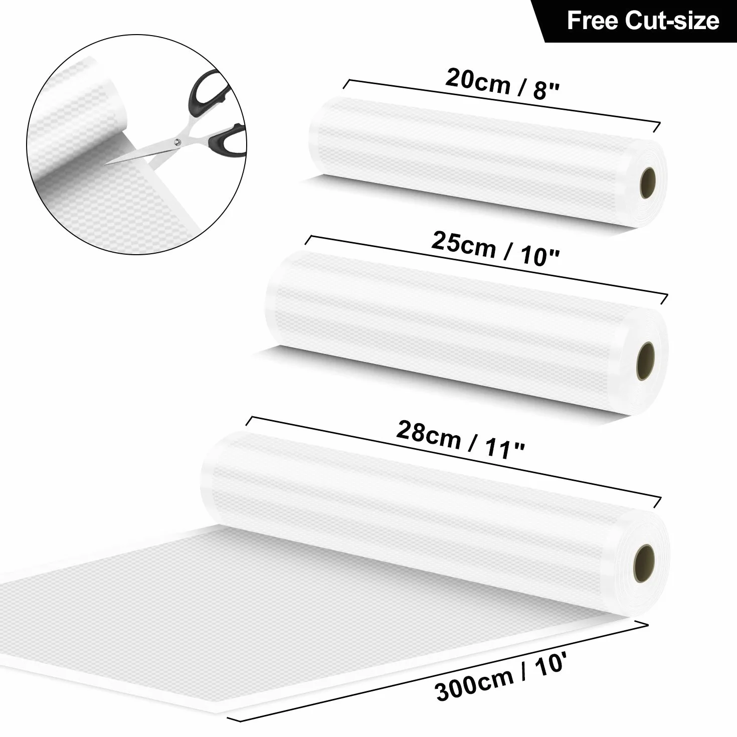Worki do pakowania próżniowego 3 rolki folii 28/25/20 x 300 cm BPA